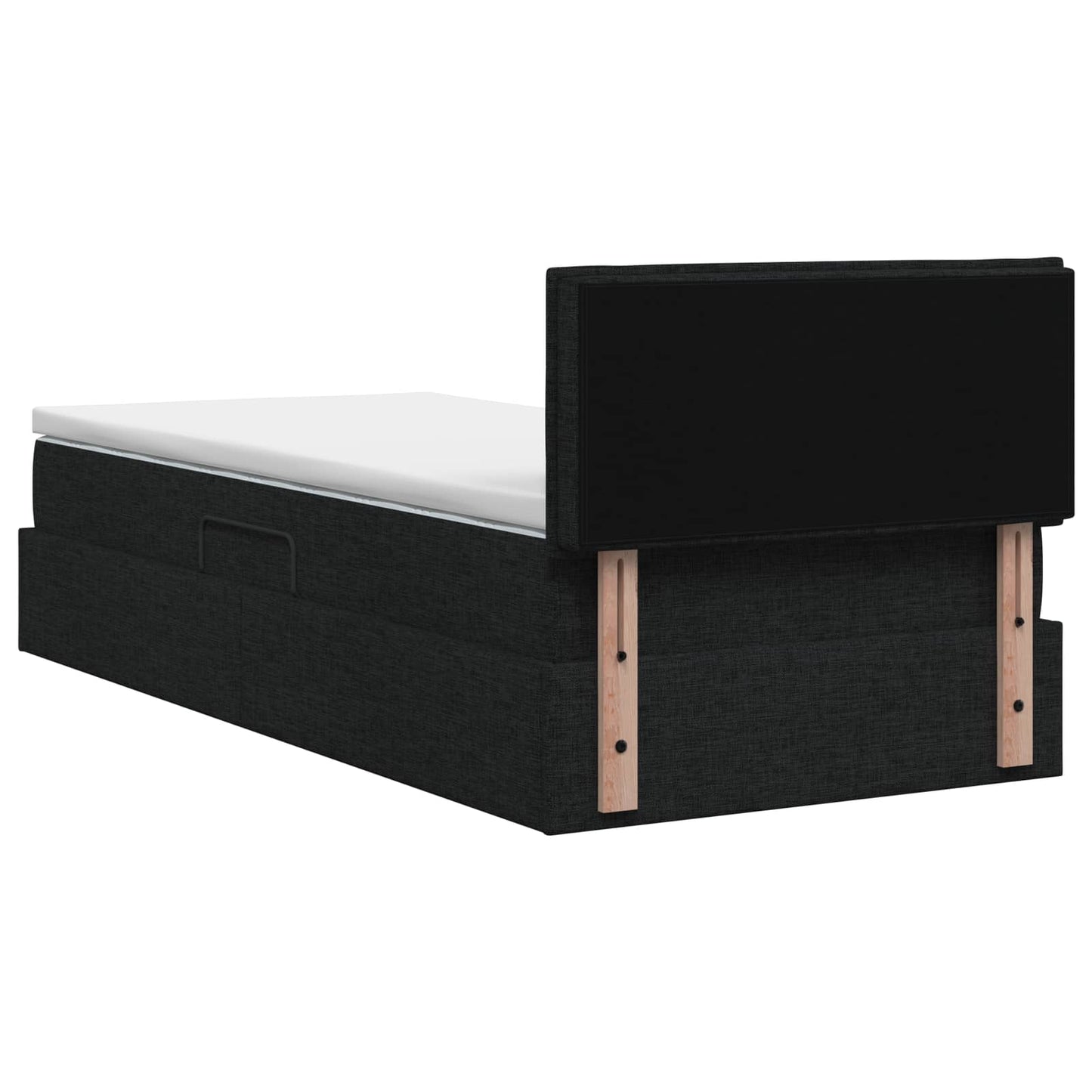 LED Opslagbed met Matras Zwart 90 x 200 cm Stof
