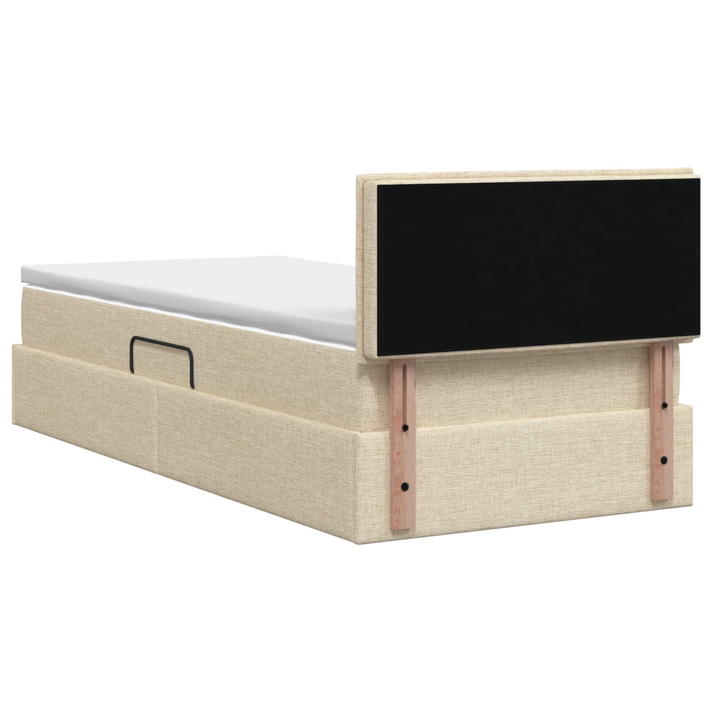 LED Opslagbed met Matras Crèmekleurig 100 x 200 cm Stof is nu te koop bij PeponiXL, paradijselijk wonen!