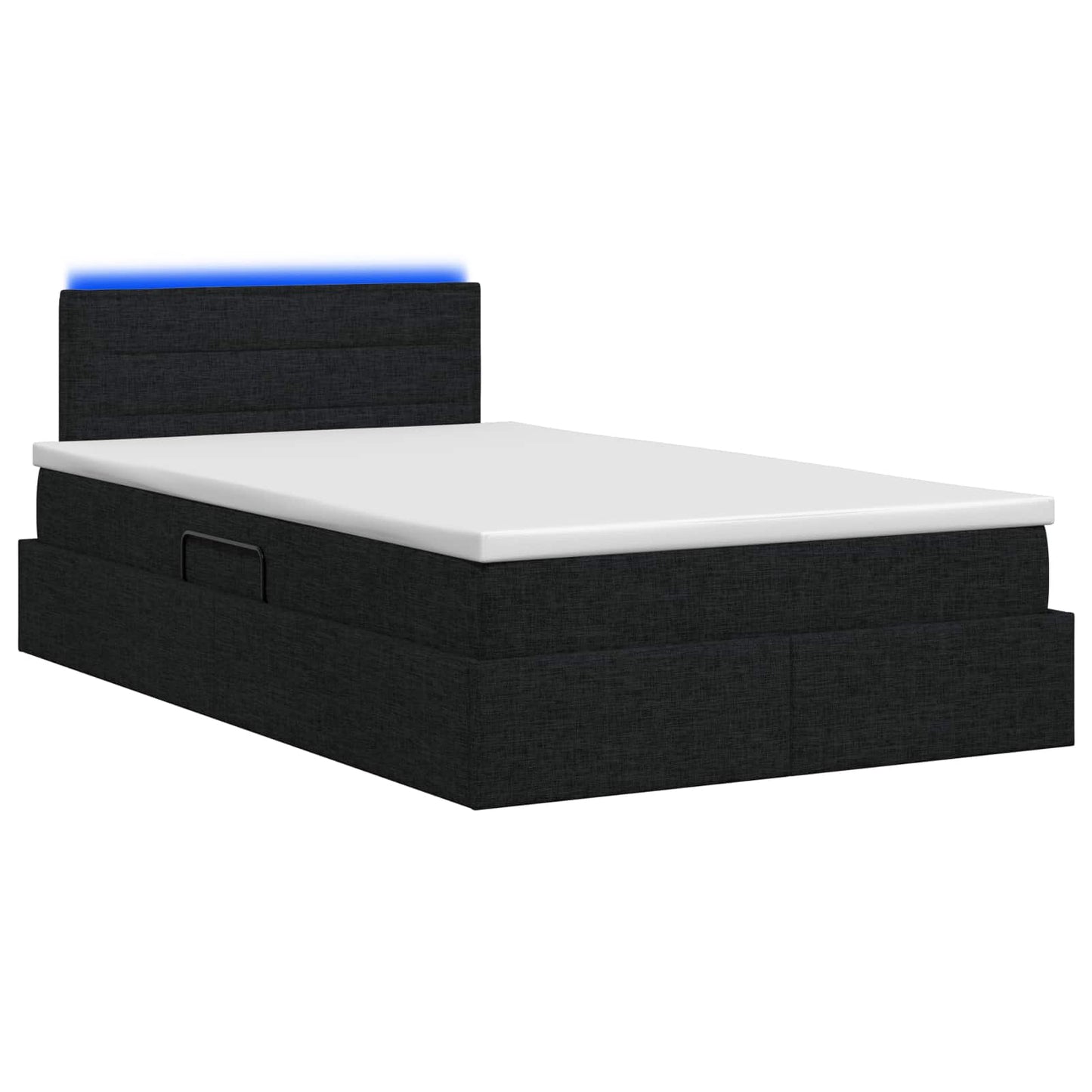 LED Opslagbed met Matras Zwart 120 x 200 cm Stof is nu te koop bij PeponiXL, paradijselijk wonen!