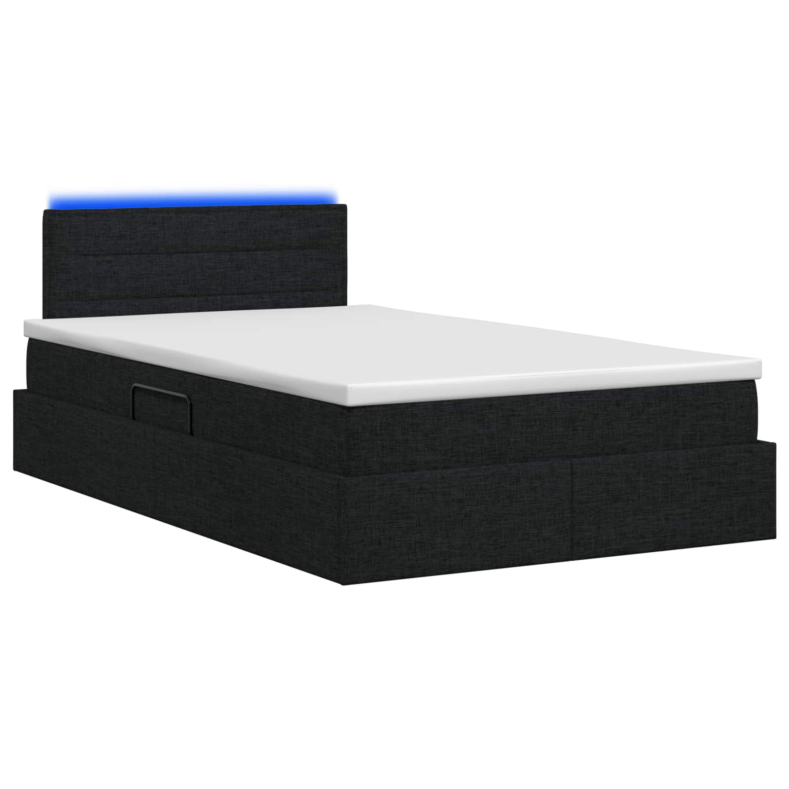LED Opslagbed met Matras Zwart 120 x 200 cm Stof is nu te koop bij PeponiXL, paradijselijk wonen!