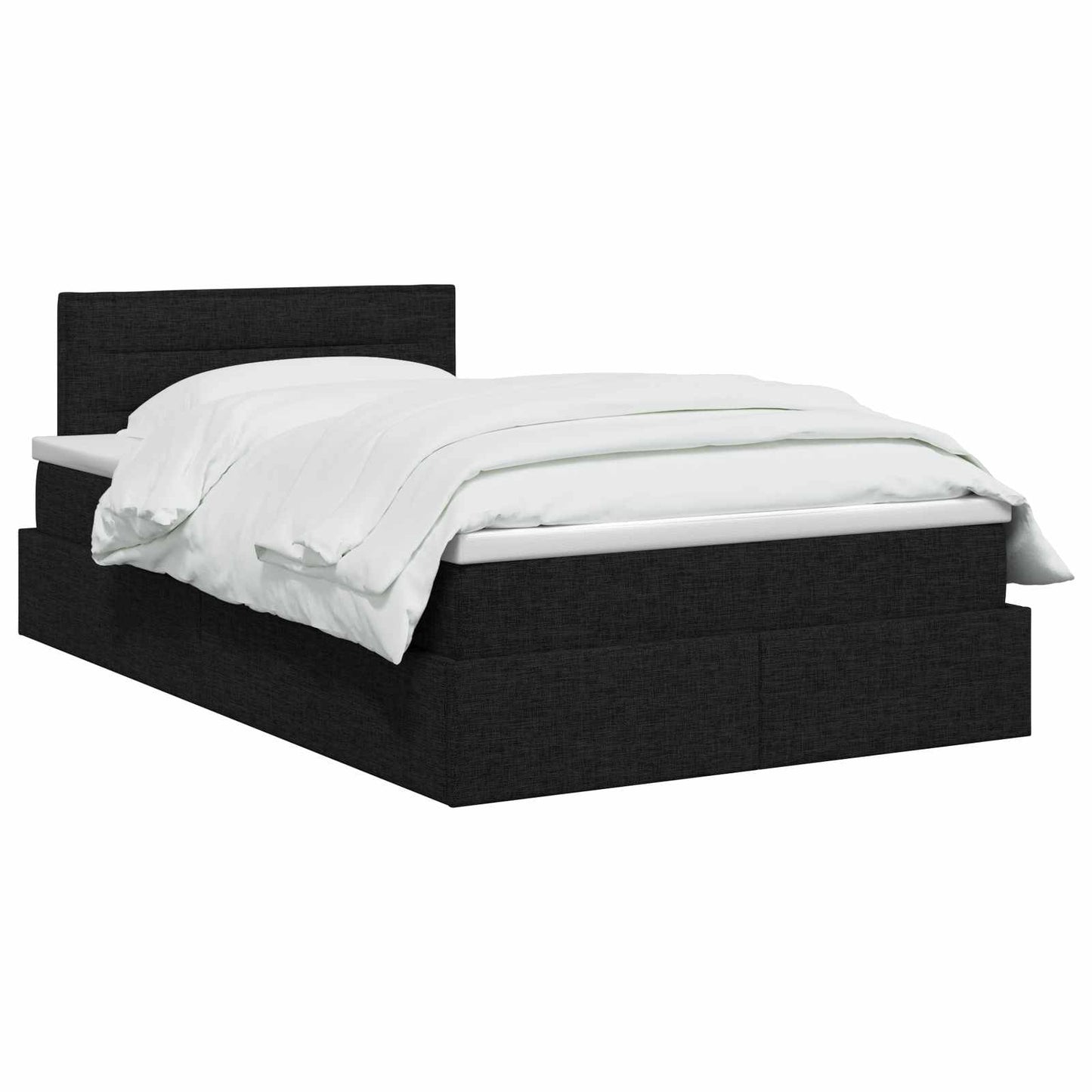 LED Opslagbed met Matras Zwart 120 x 200 cm Stof is nu te koop bij PeponiXL, paradijselijk wonen!