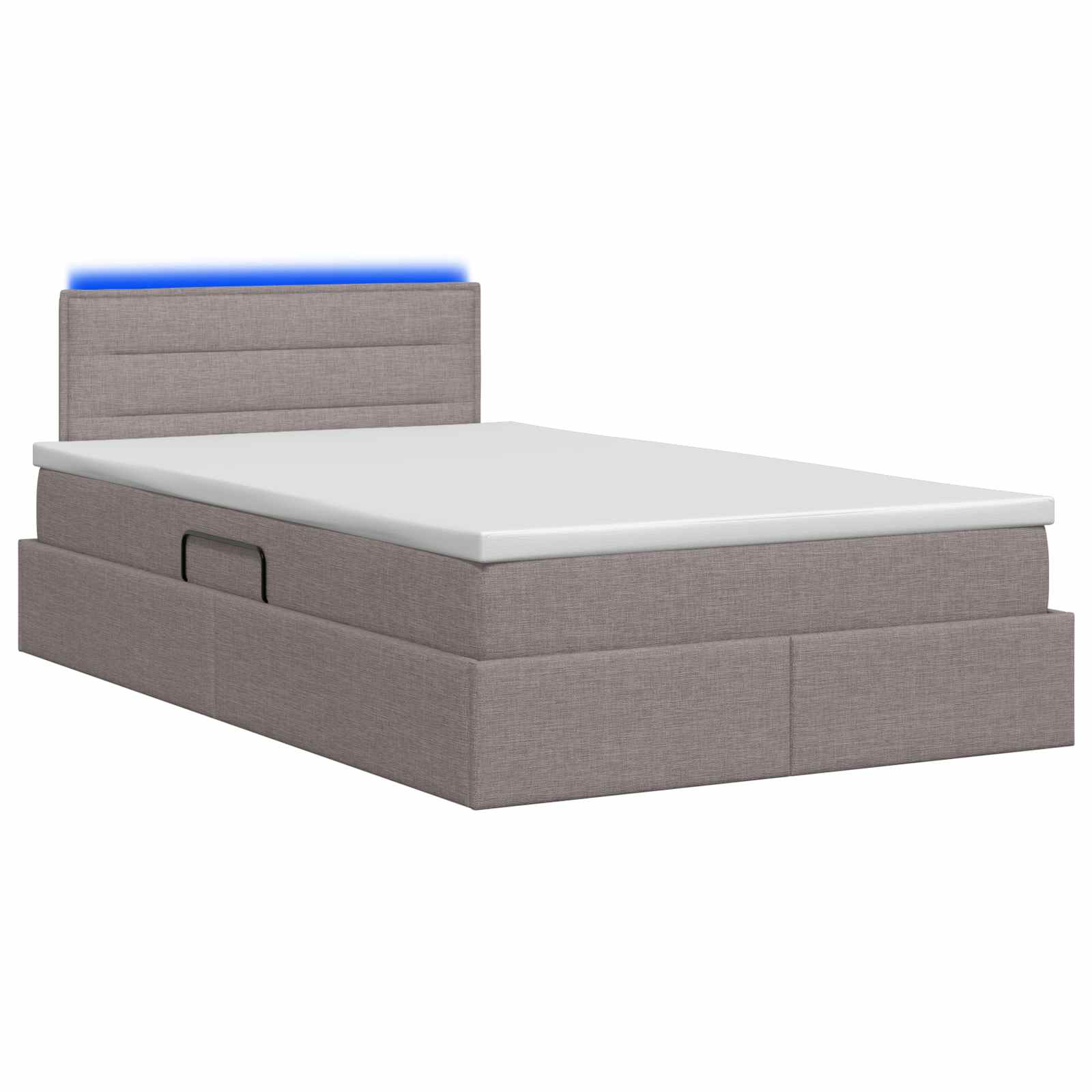 LED Opslagbed met Matras Taupe 120 x 200 cm Stof is nu te koop bij PeponiXL, paradijselijk wonen!