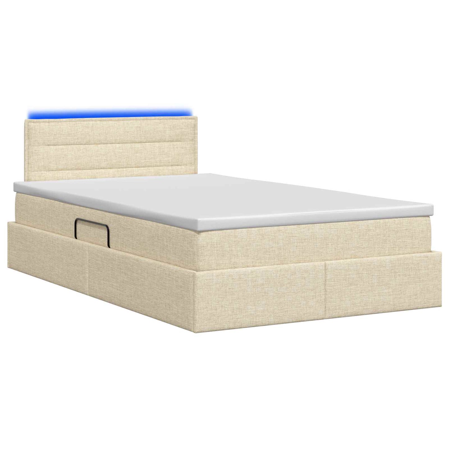 LED Opslagbed met Matras Crèmekleurig 120 x 200 cm Stof is nu te koop bij PeponiXL, paradijselijk wonen!