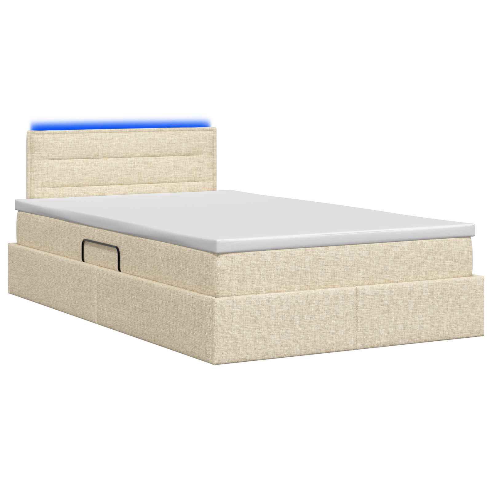LED Opslagbed met Matras Crèmekleurig 120 x 200 cm Stof is nu te koop bij PeponiXL, paradijselijk wonen!
