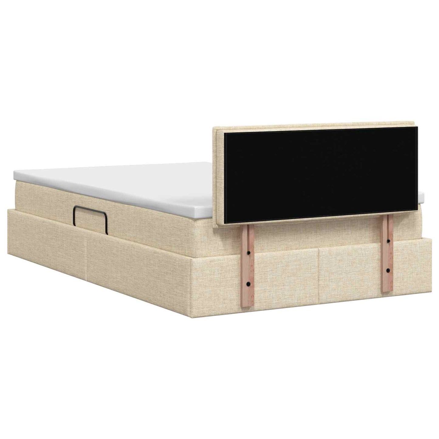 LED Opslagbed met Matras Crèmekleurig 120 x 200 cm Stof is nu te koop bij PeponiXL, paradijselijk wonen!