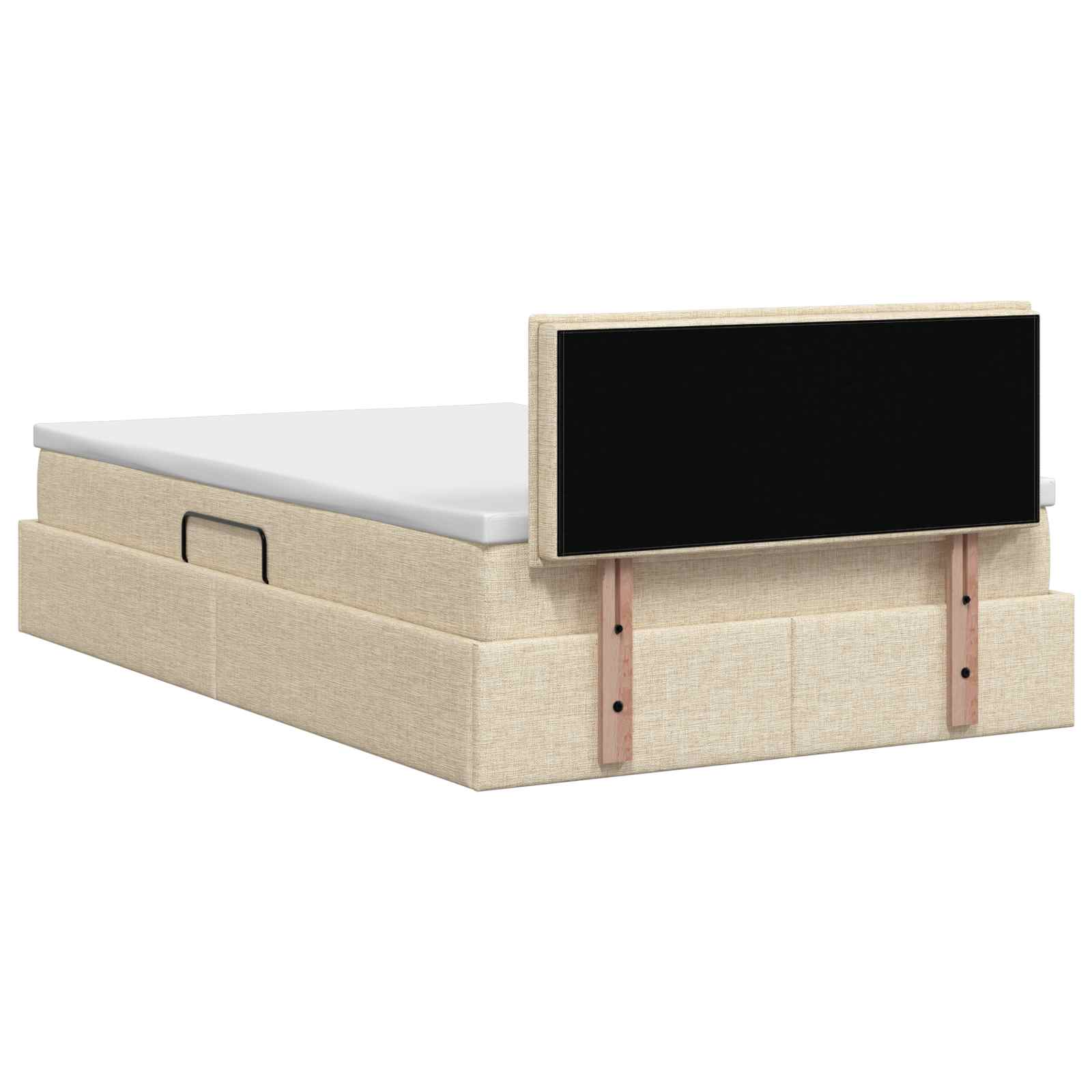 LED Opslagbed met Matras Crèmekleurig 120 x 200 cm Stof is nu te koop bij PeponiXL, paradijselijk wonen!