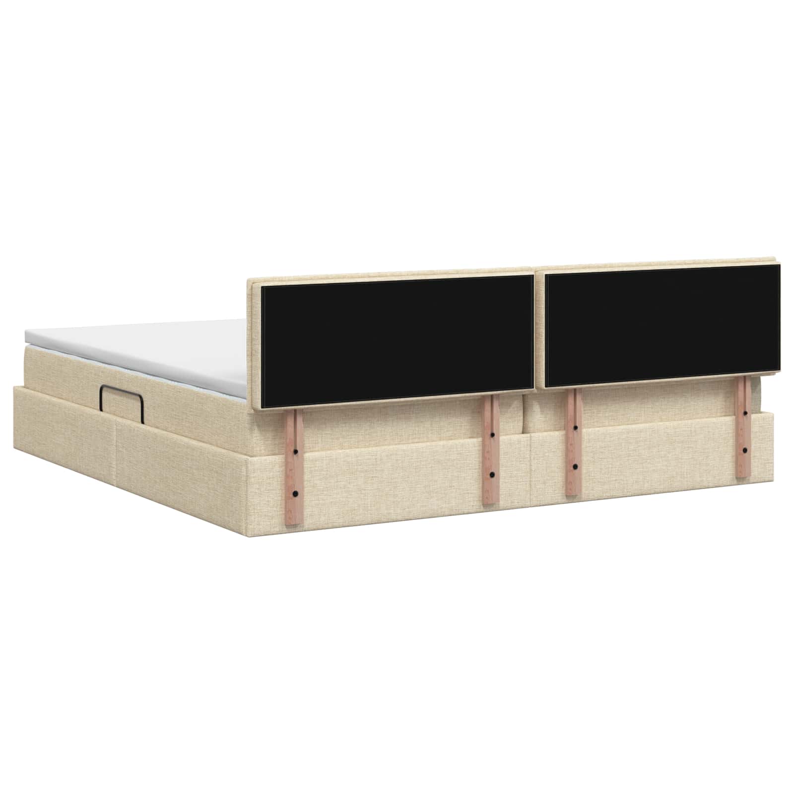 LED Opslagbed met Matras Crèmekleurig 200 x 200 cm Stof is nu te koop bij PeponiXL, paradijselijk wonen!