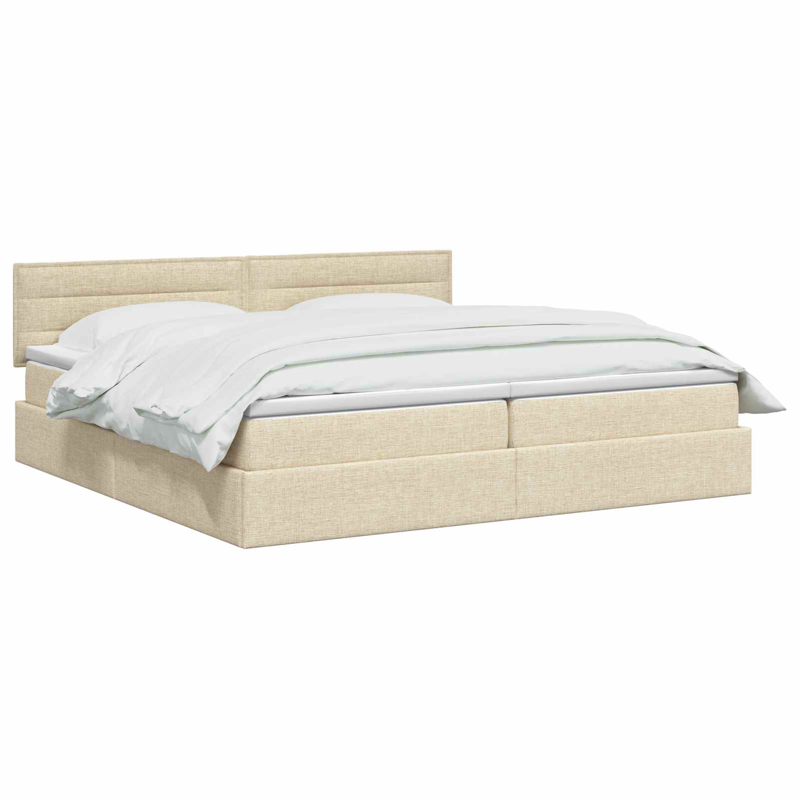 LED Opslagbed met Matras Crèmekleurig 200 x 200 cm Stof is nu te koop bij PeponiXL, paradijselijk wonen!