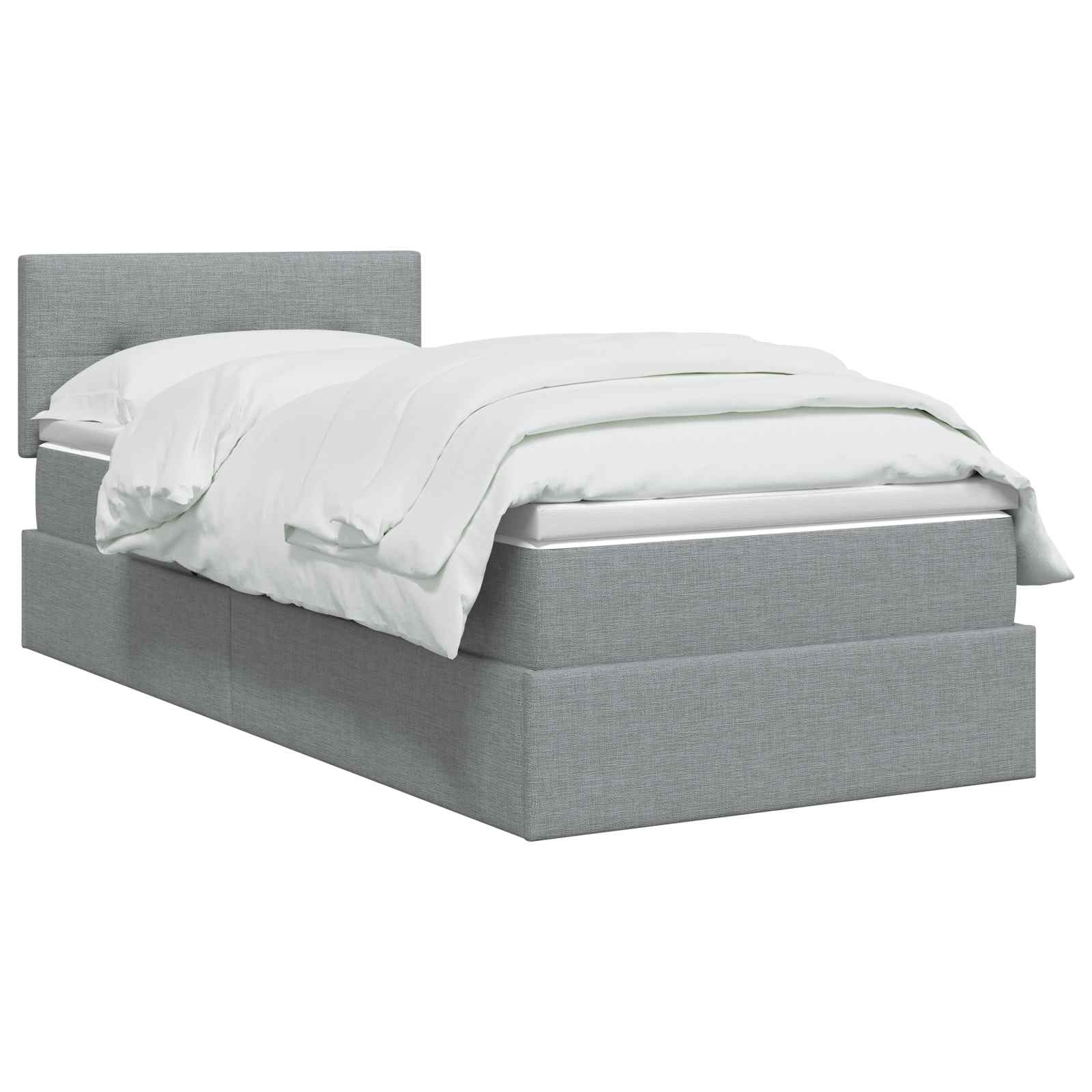LED Opslagbed met Matras Lichtgrijs 90 x 190 cm Stof is nu te koop bij PeponiXL, paradijselijk wonen!