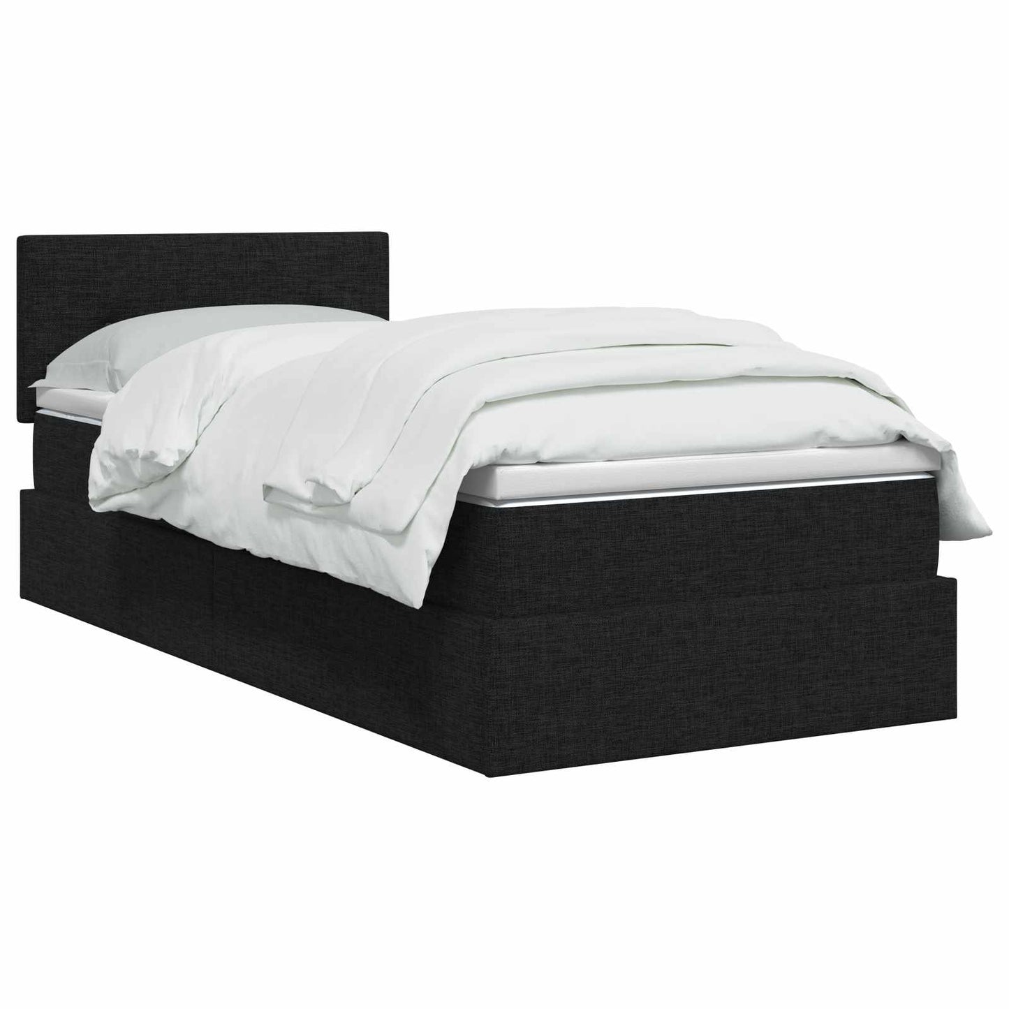 LED Opslagbed met Matras Zwart 90 x 190 cm Stof is nu te koop bij PeponiXL, paradijselijk wonen!