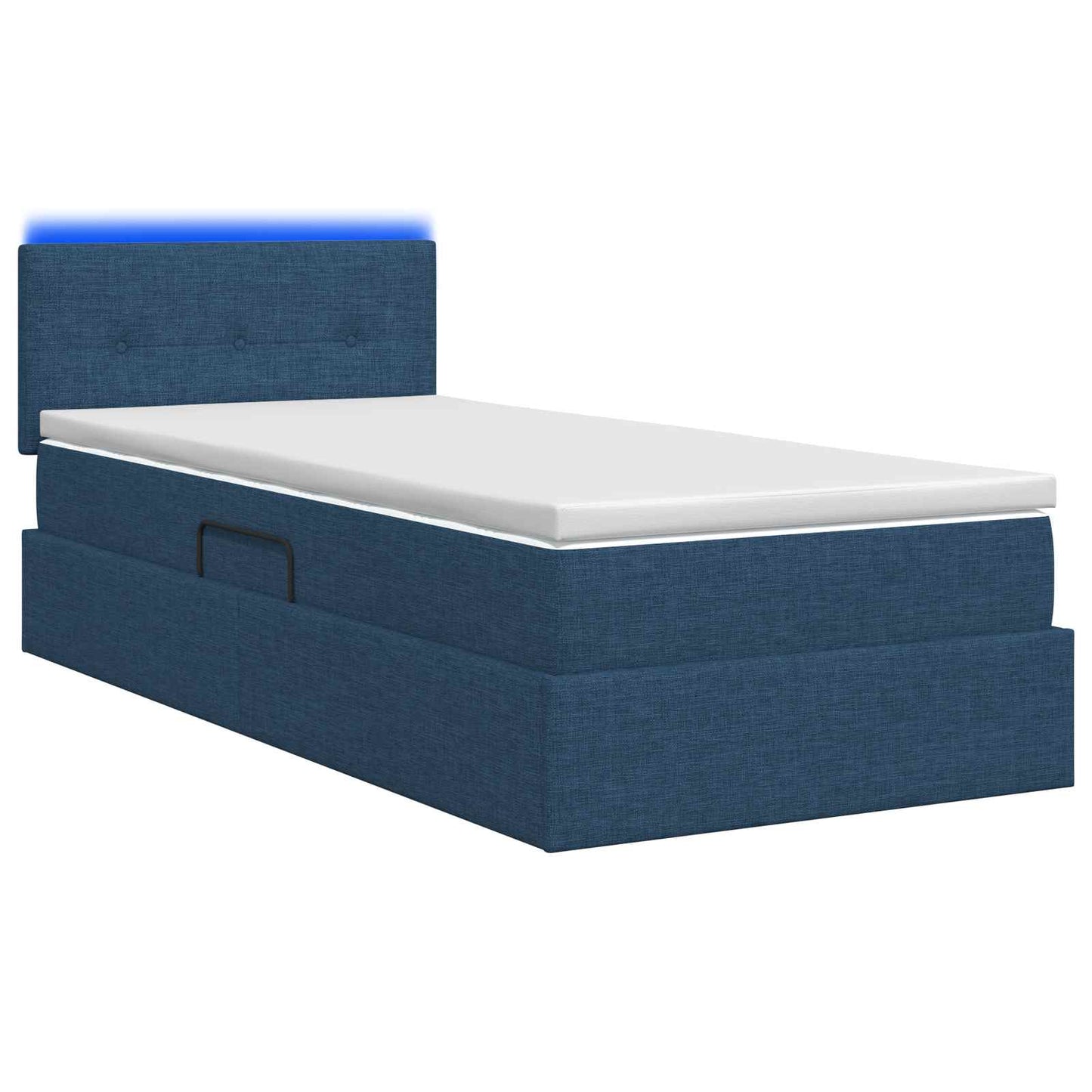 LED Opslagbed met Matras Blauw 90 x 190 cm Stof is nu te koop bij PeponiXL, paradijselijk wonen!