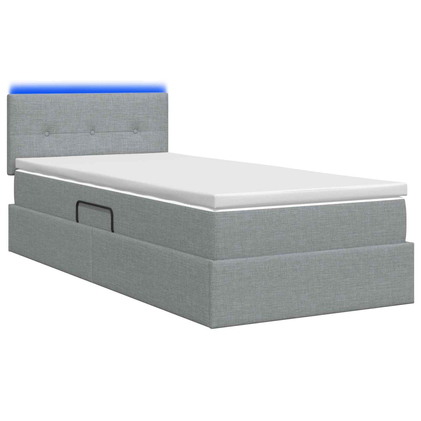 LED Opslagbed met Matras Lichtgrijs 90 x 200 cm Stof is nu te koop bij PeponiXL, paradijselijk wonen!