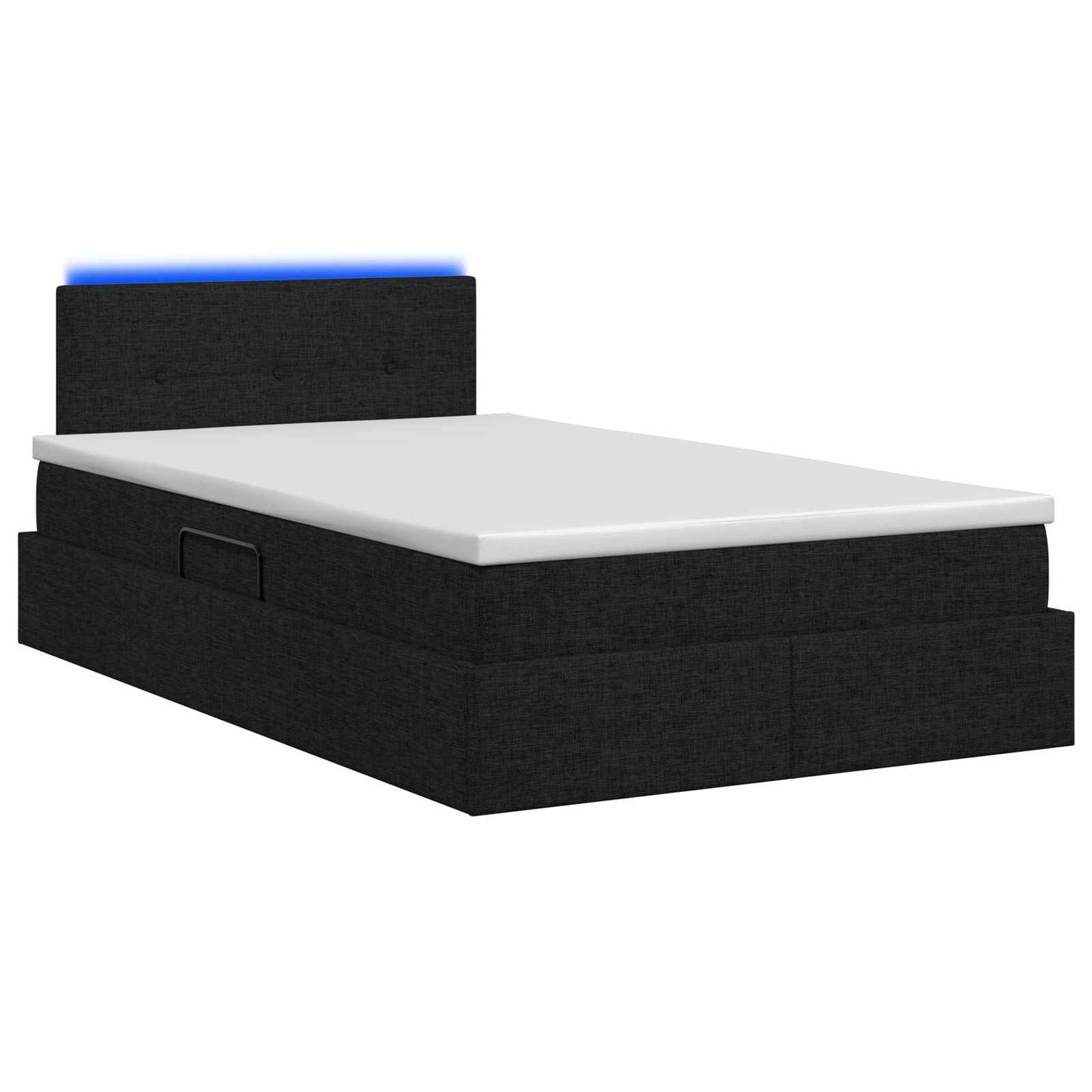 LED Opslagbed met Matras Zwart 120 x 200 cm Stof is nu te koop bij PeponiXL, paradijselijk wonen!