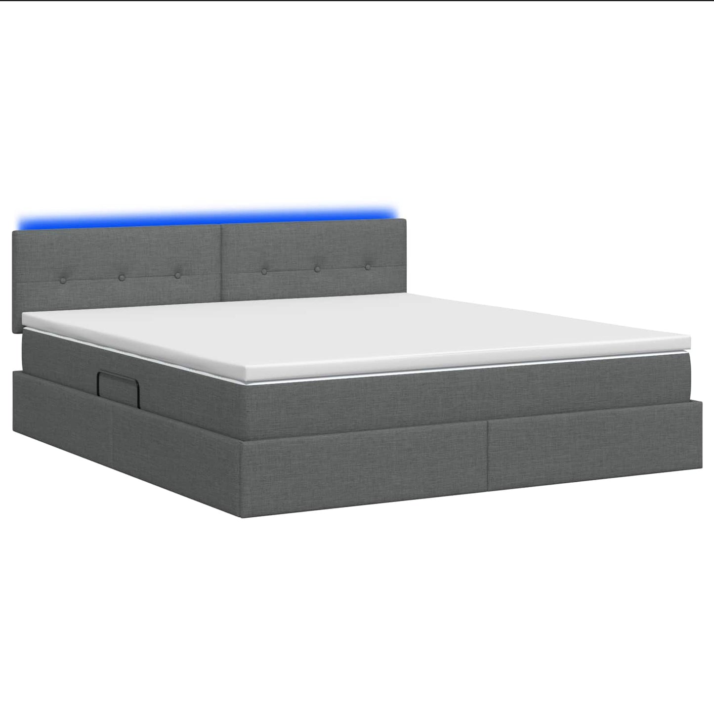 LED Opslagbed met Matras Donkergrijs 140 x 190 cm Stof is nu te koop bij PeponiXL, paradijselijk wonen!