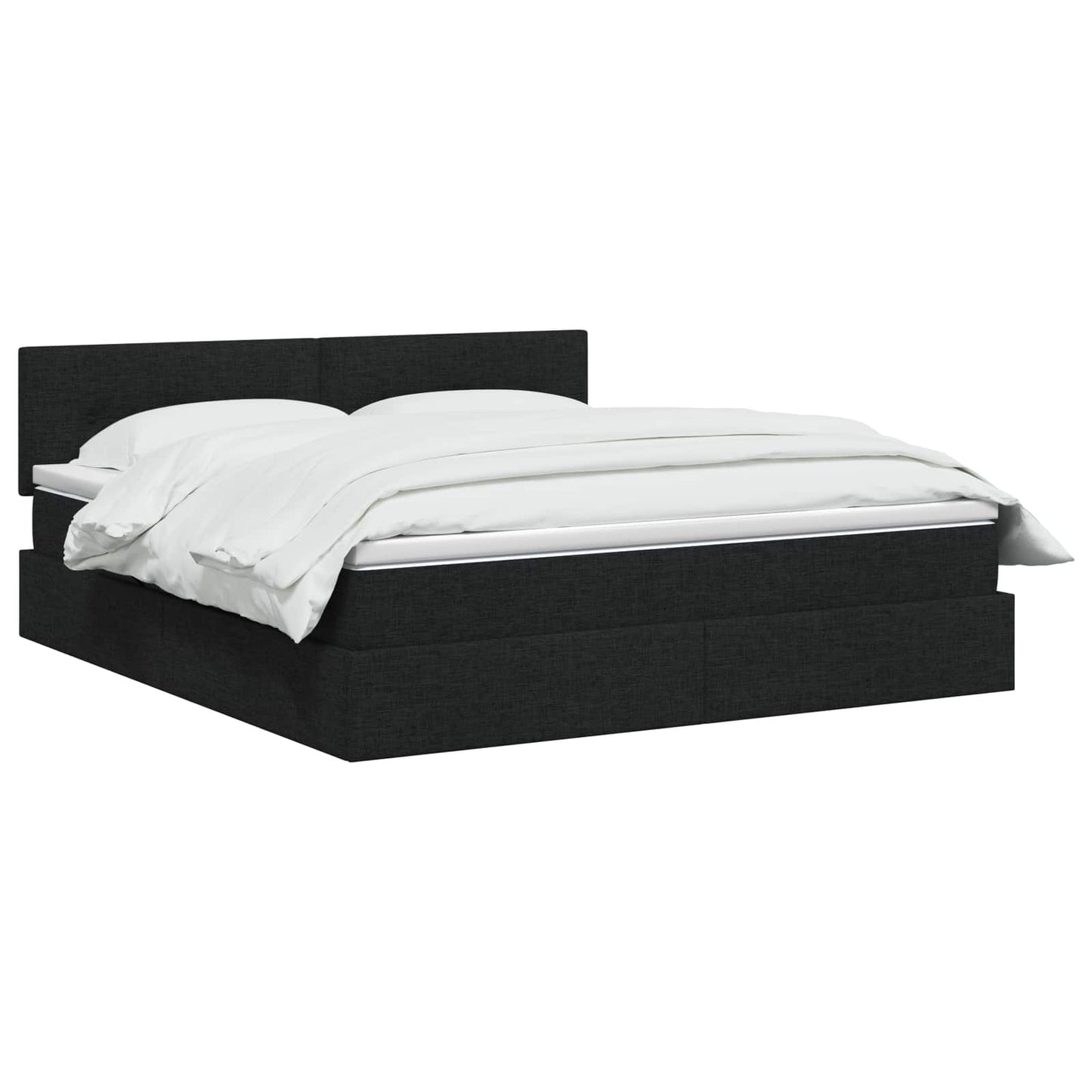 LED Opslagbed met Matras Zwart 140 x 190 cm Stof is nu te koop bij PeponiXL, paradijselijk wonen!
