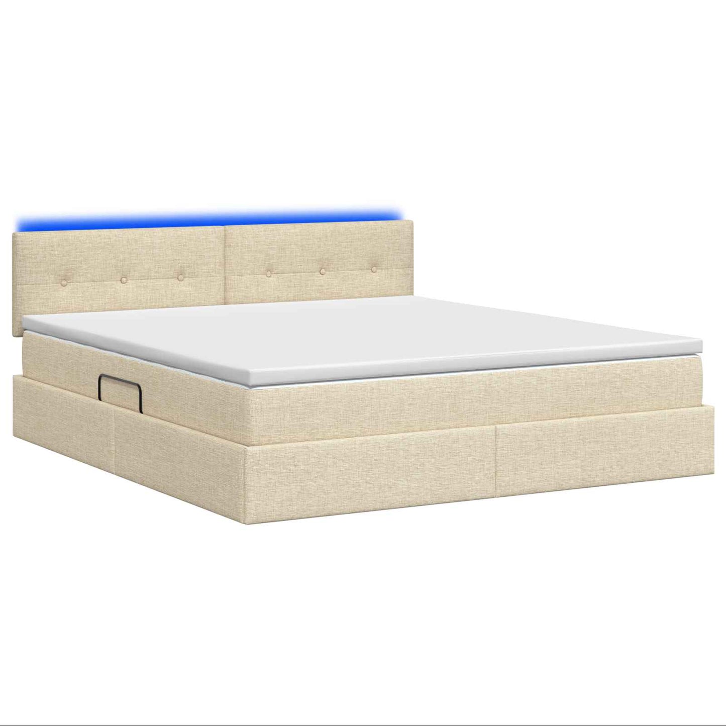 LED Opslagbed met Matras Crèmekleurig 160 x 200 cm Stof is nu te koop bij PeponiXL, paradijselijk wonen!