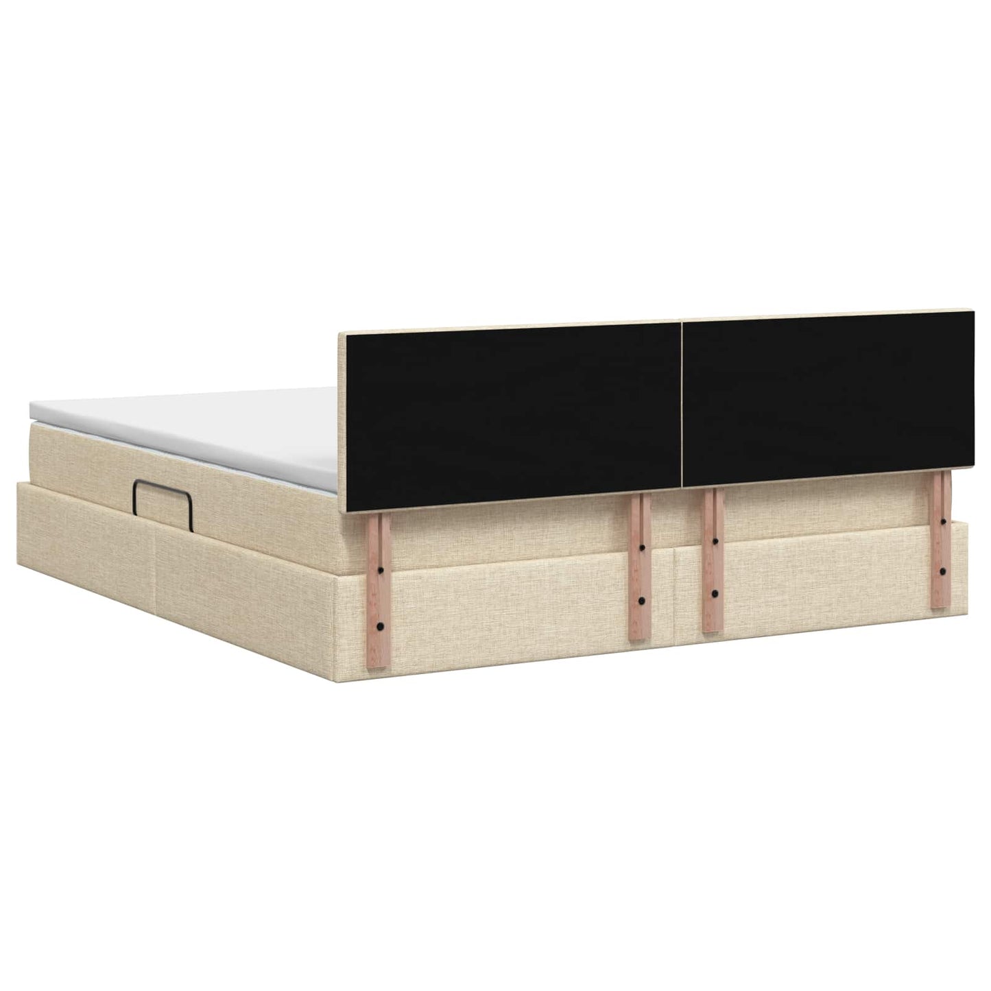LED Opslagbed met Matras Crèmekleurig 160 x 200 cm Stof is nu te koop bij PeponiXL, paradijselijk wonen!