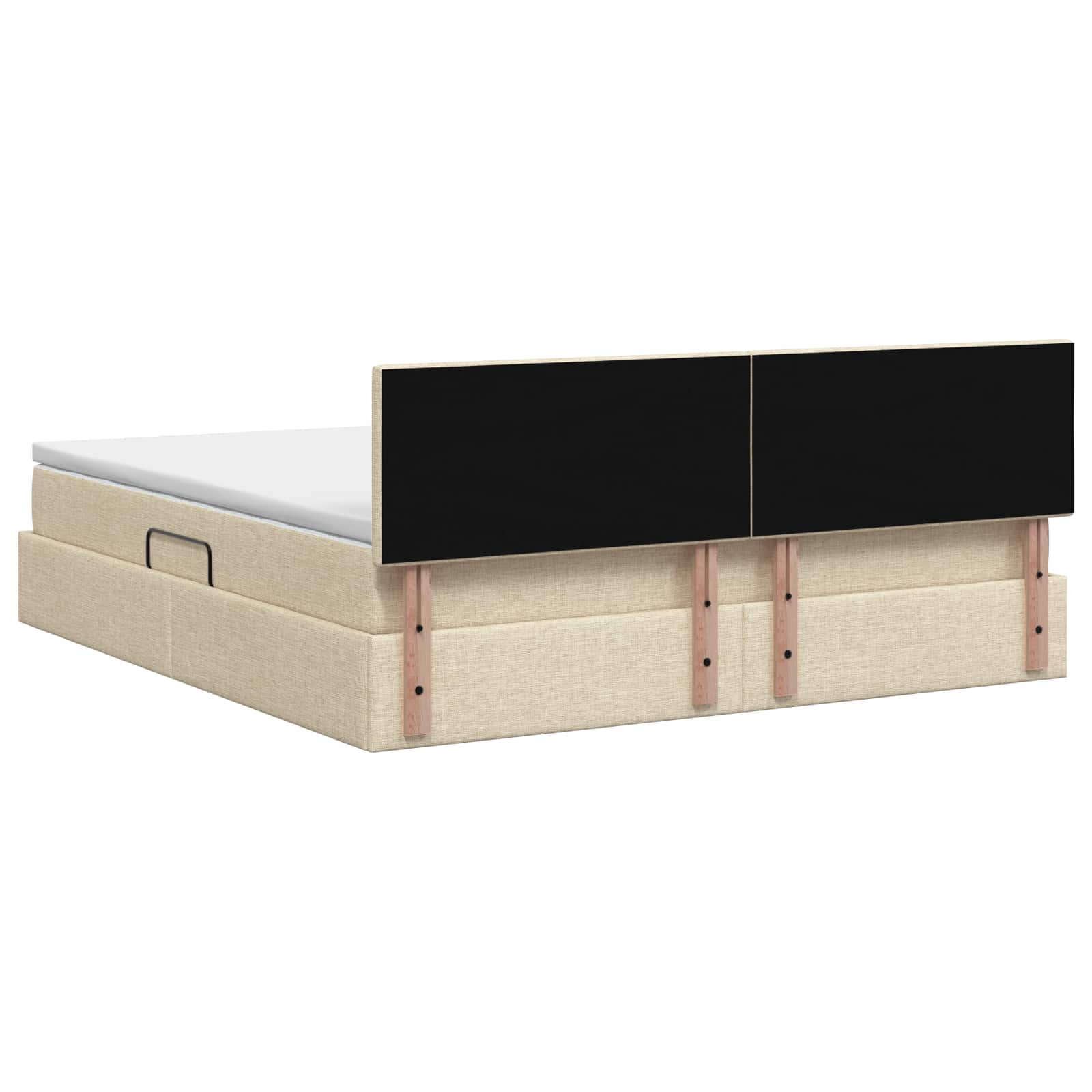 LED Opslagbed met Matras Crèmekleurig 160 x 200 cm Stof is nu te koop bij PeponiXL, paradijselijk wonen!