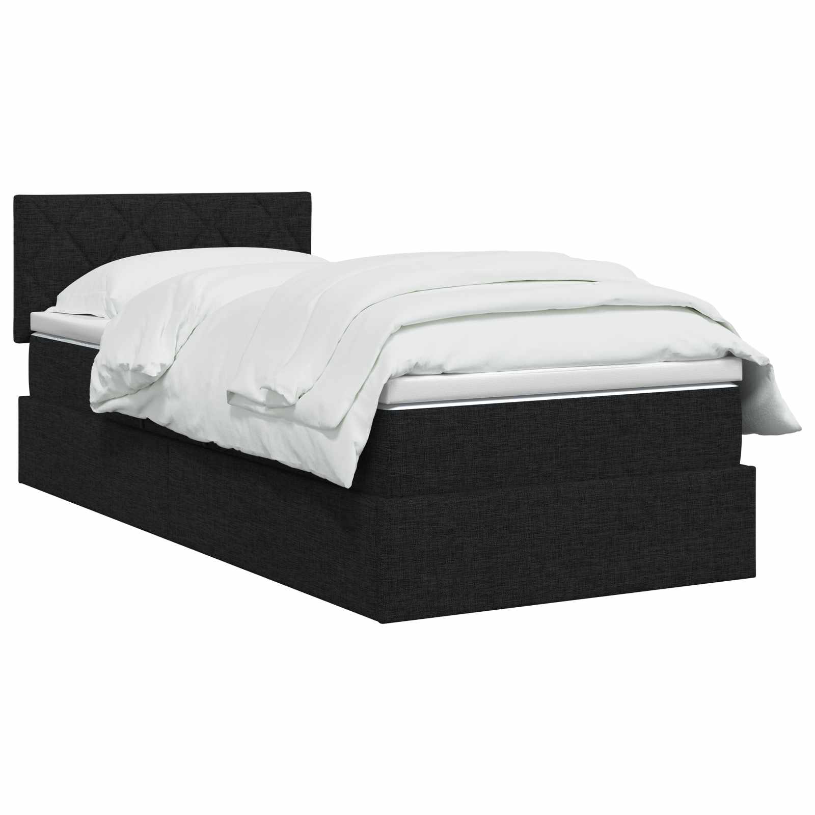 LED Opslagbed met Matras Zwart 90 x 190 cm Stof is nu te koop bij PeponiXL, paradijselijk wonen!