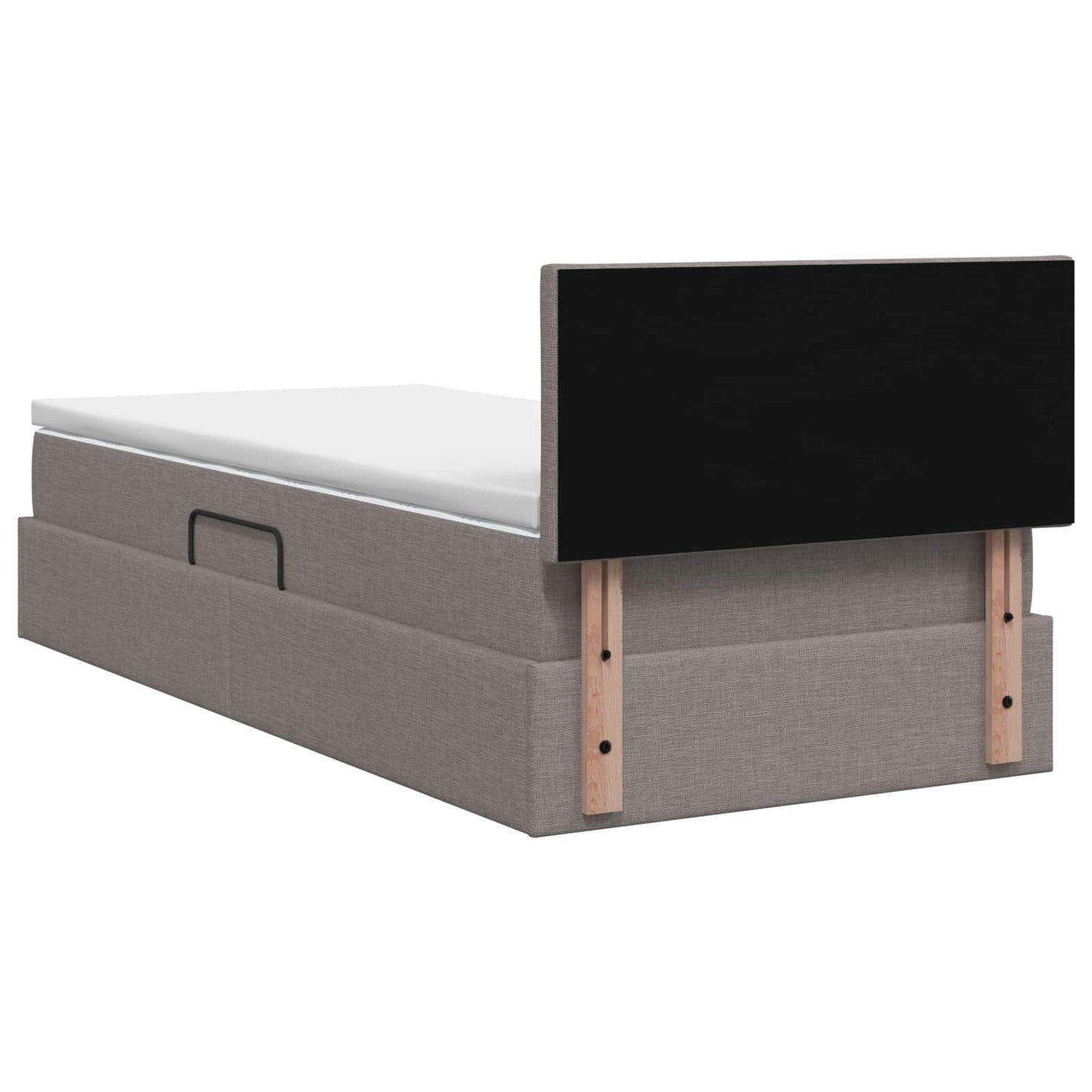 LED Opslagbed met Matras Taupe 90 x 190 cm Stof is nu te koop bij PeponiXL, paradijselijk wonen!