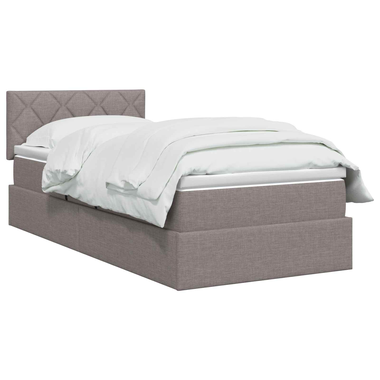 LED Opslagbed met Matras Taupe 90 x 200 cm Stof is nu te koop bij PeponiXL, paradijselijk wonen!