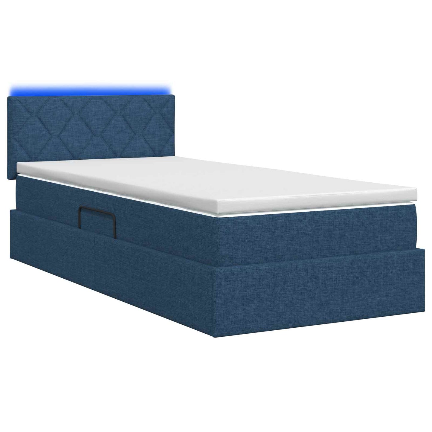 LED Opslagbed met Matras Blauw 90 x 200 cm Stof is nu te koop bij PeponiXL, paradijselijk wonen!