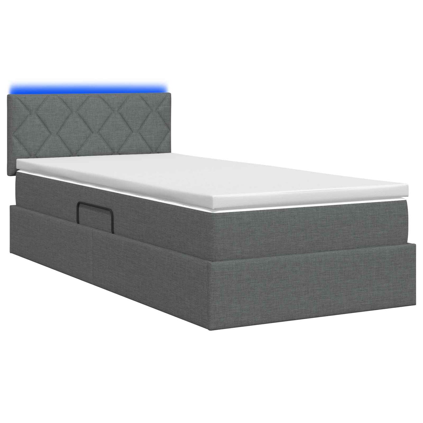 LED Opslagbed met Matras Donkergrijs 100 x 200 cm Stof is nu te koop bij PeponiXL, paradijselijk wonen!