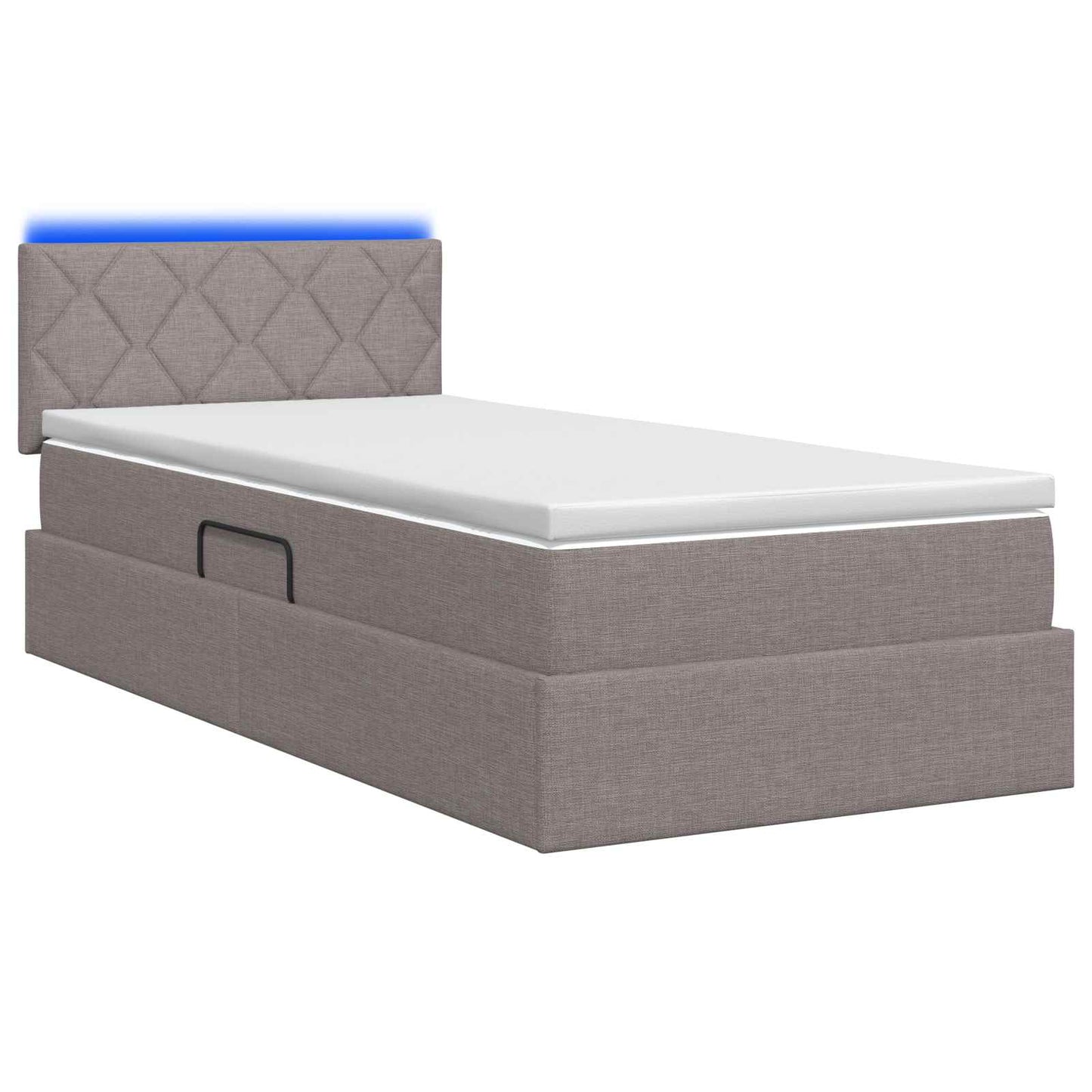 LED Opslagbed met Matras Taupe 100 x 200 cm Stof is nu te koop bij PeponiXL, paradijselijk wonen!