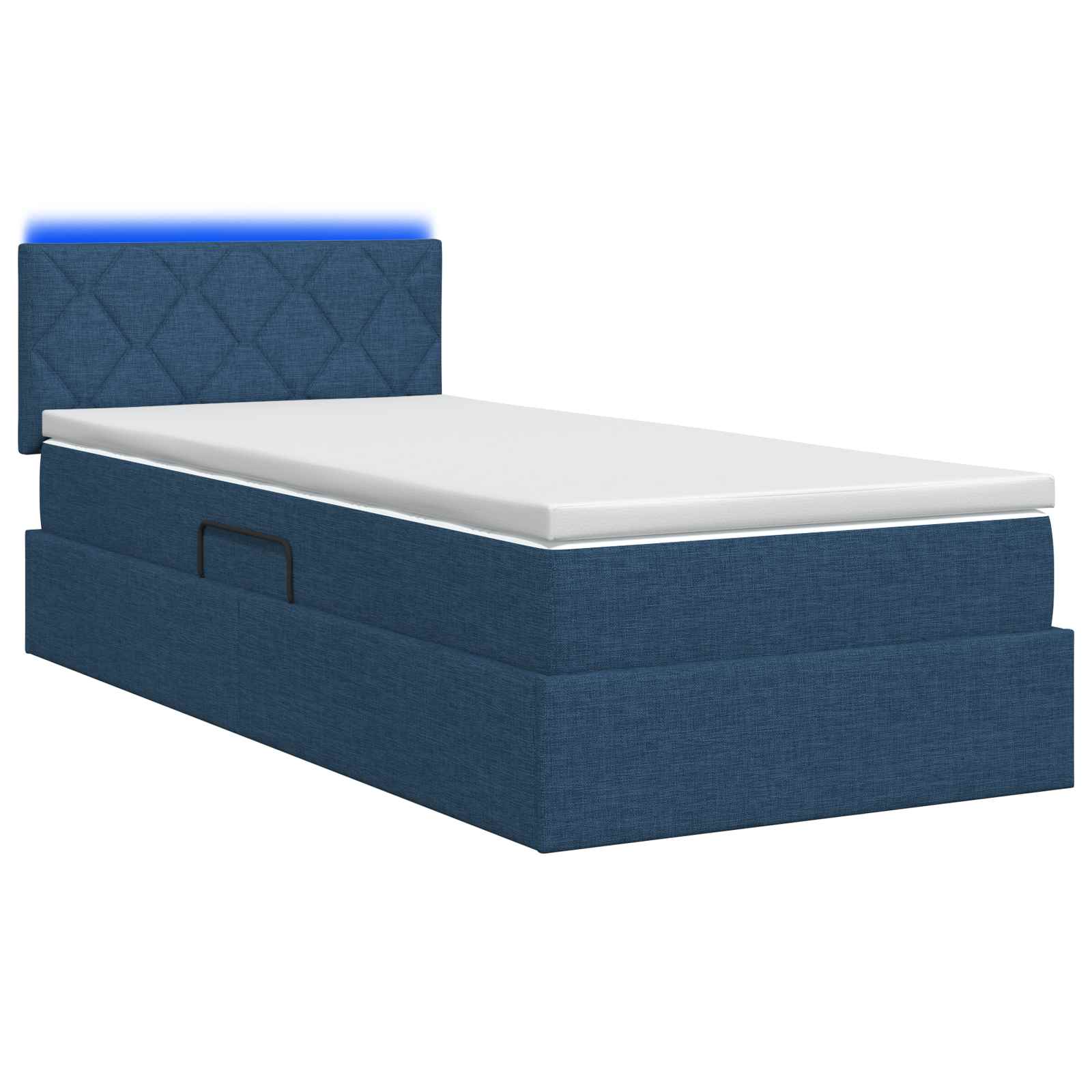 LED Opslagbed met Matras Blauw 100 x 200 cm Stof is nu te koop bij PeponiXL, paradijselijk wonen!