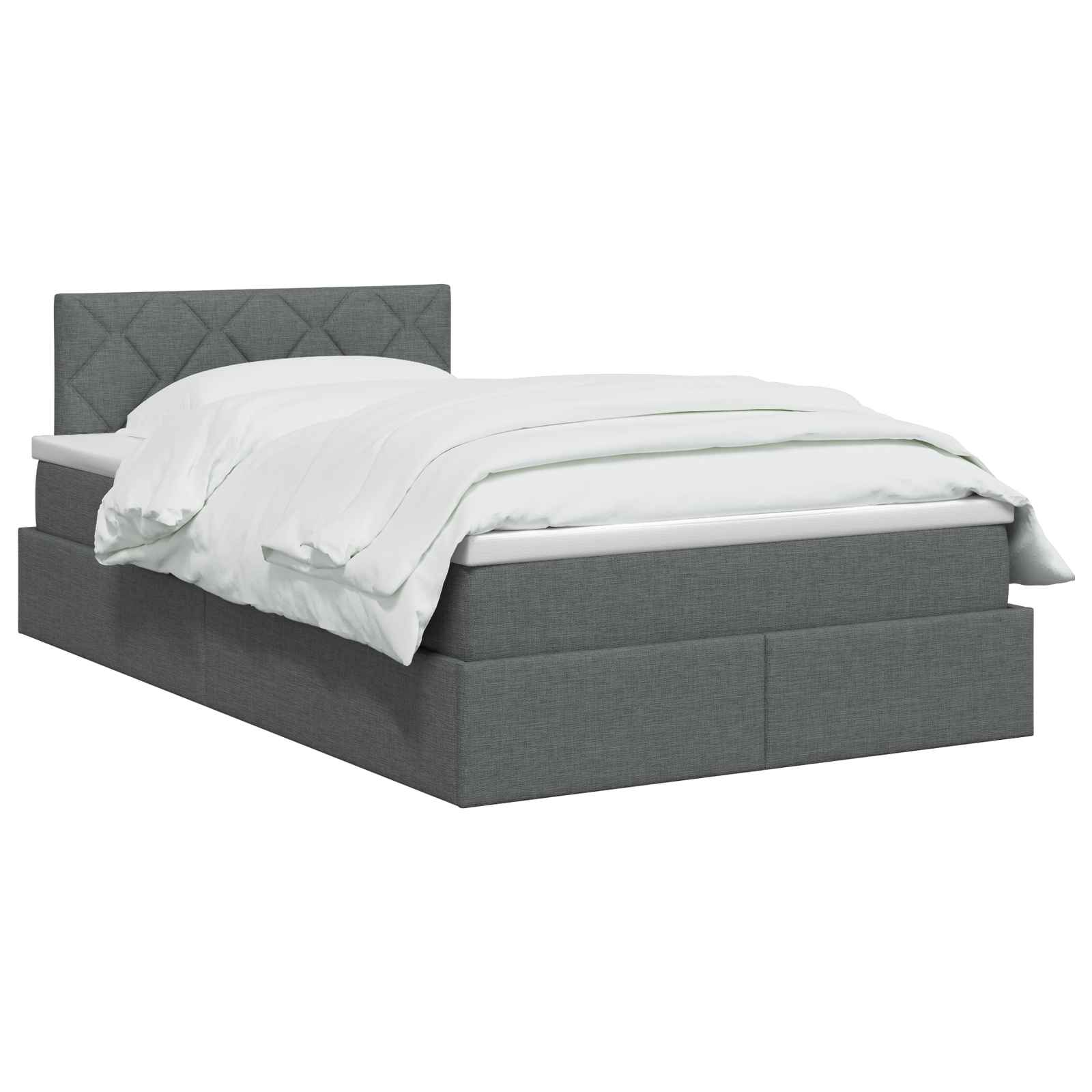 LED Opslagbed met Matras Donkergrijs 120 x 200 cm Stof is nu te koop bij PeponiXL, paradijselijk wonen!