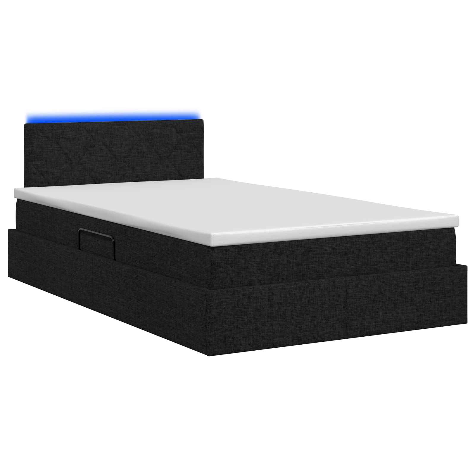 LED Opslagbed met Matras Zwart 120 x 200 cm Stof is nu te koop bij PeponiXL, paradijselijk wonen!