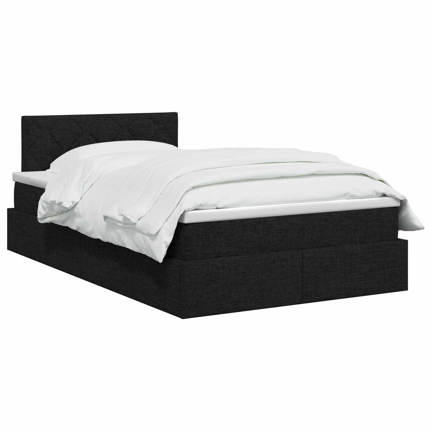 LED Opslagbed met Matras Zwart 120 x 200 cm Stof is nu te koop bij PeponiXL, paradijselijk wonen!