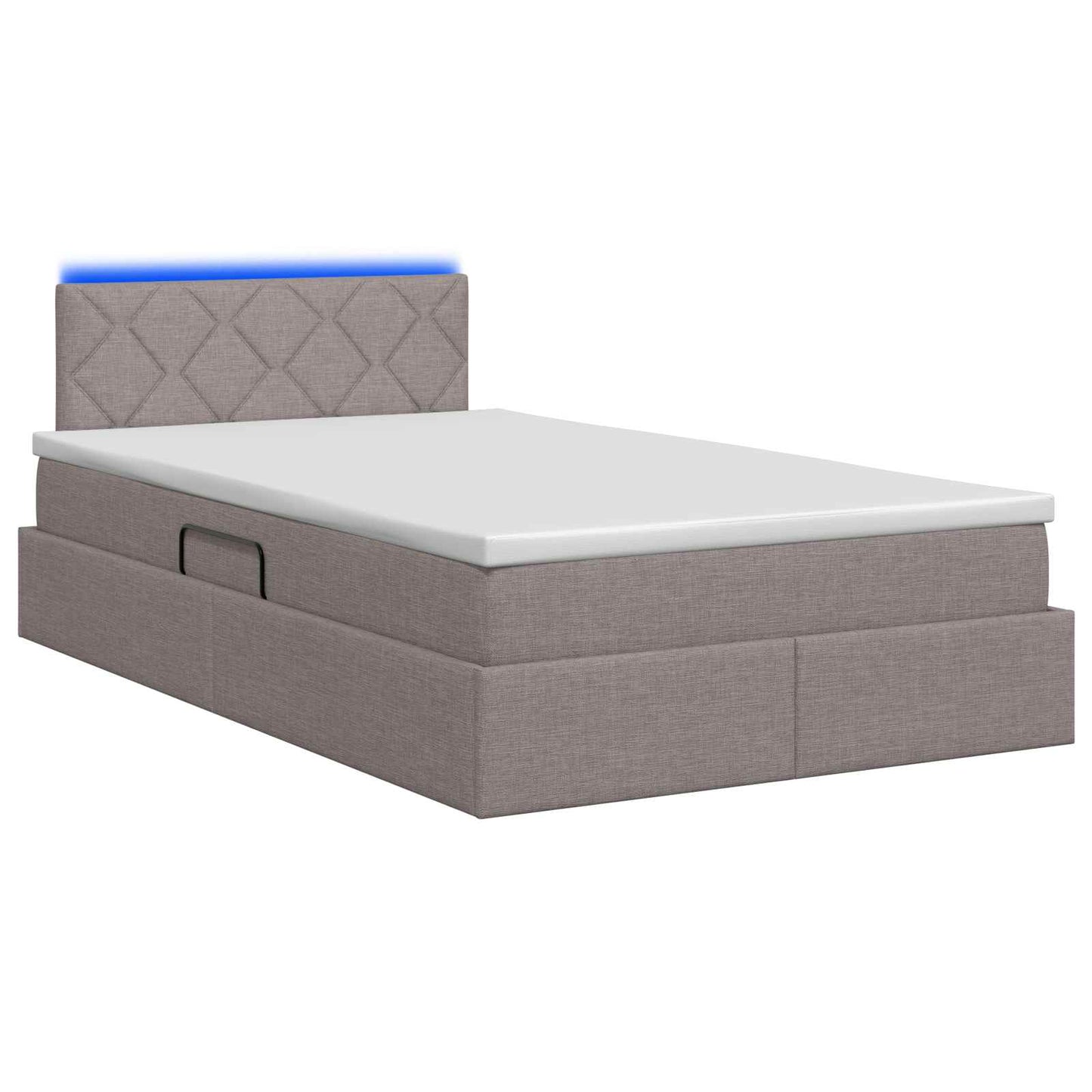 LED Opslagbed met Matras Taupe 120 x 200 cm Stof is nu te koop bij PeponiXL, paradijselijk wonen!