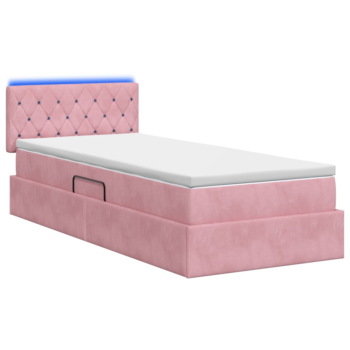 LED Opslagbed met Matras Roze 90 x 190 cm Fluweel