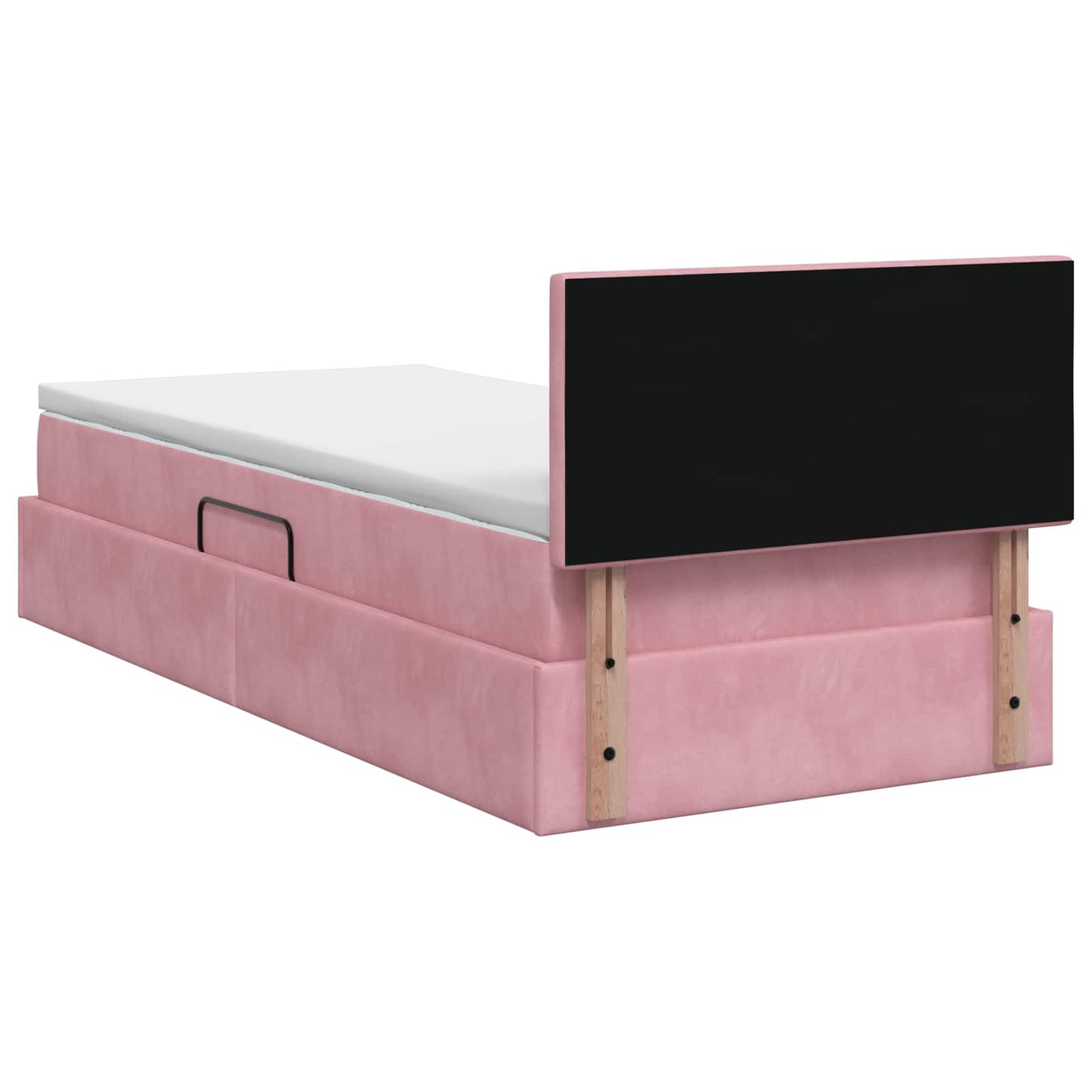 LED Opslagbed met Matras Roze 90 x 190 cm Fluweel