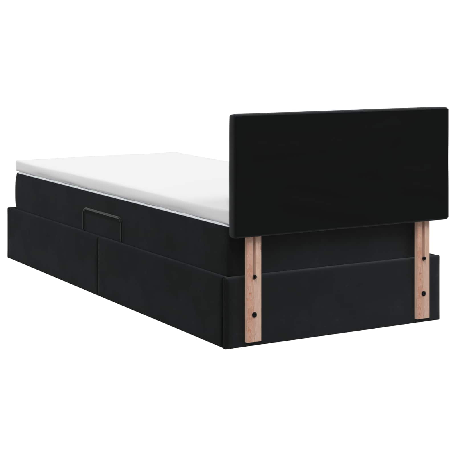 LED Opslagbed met Matras Zwart 100 x 200 cm Fluweel is nu te koop bij PeponiXL, paradijselijk wonen!