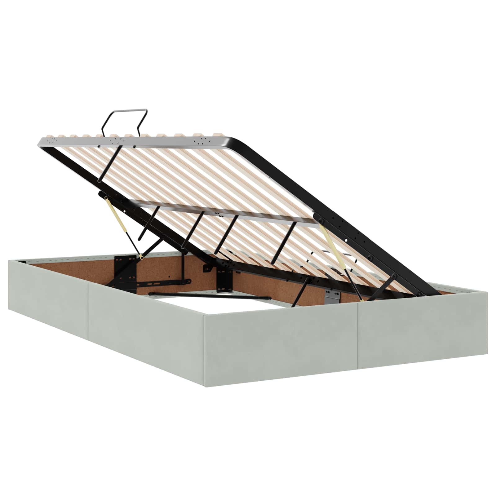 LED Opslagbed met Matras Lichtgrijs 120 x 200 cm Fluweel is nu te koop bij PeponiXL, paradijselijk wonen!