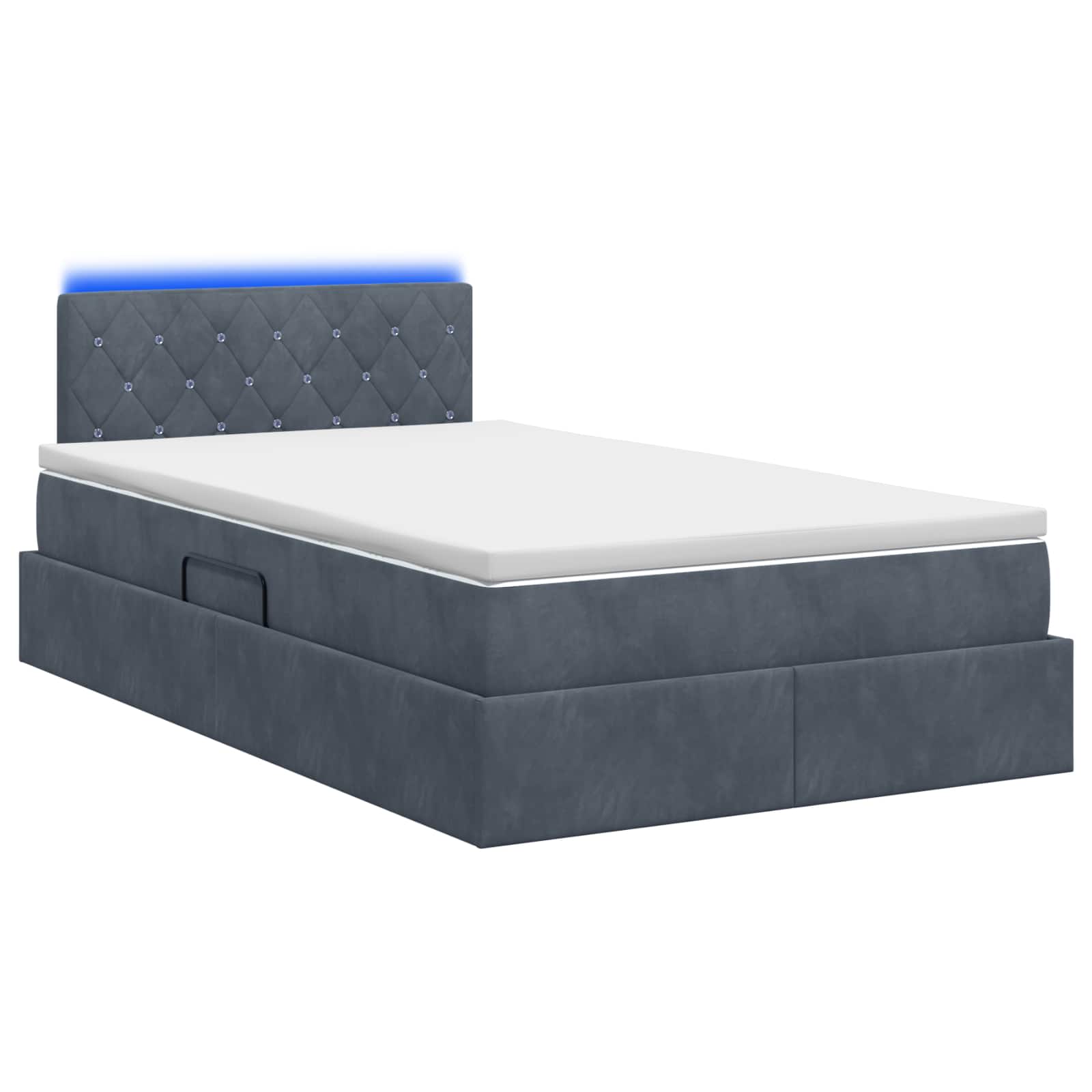 LED Opslagbed met Matras Donkergrijs 120 x 200 cm Fluweel is nu te koop bij PeponiXL, paradijselijk wonen!