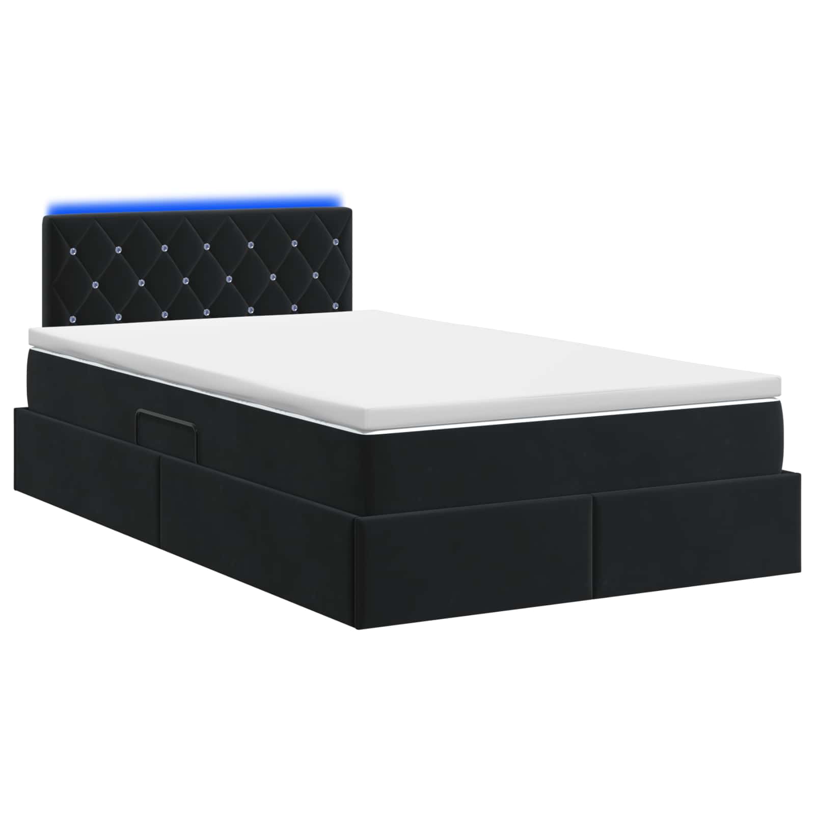 LED Opslagbed met Matras Zwart 120 x 200 cm Fluweel is nu te koop bij PeponiXL, paradijselijk wonen!