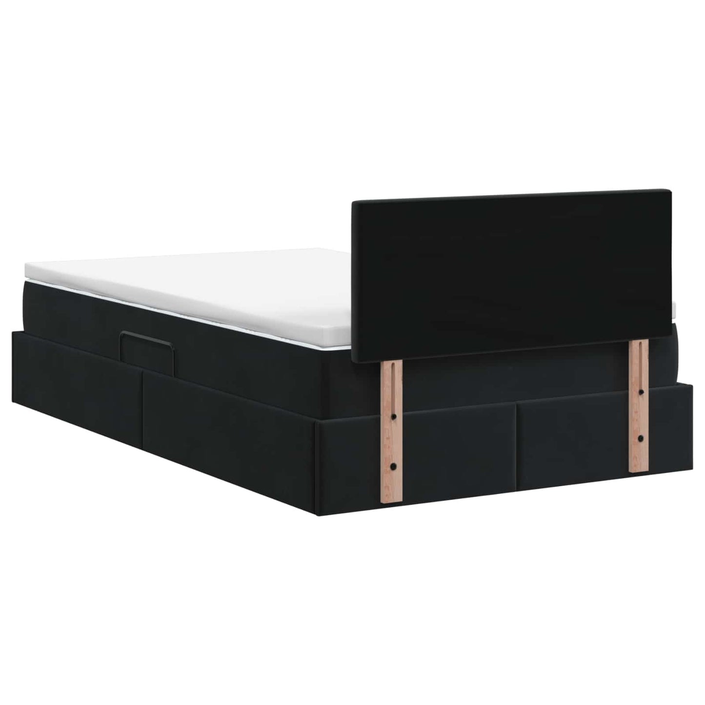 LED Opslagbed met Matras Zwart 120 x 200 cm Fluweel is nu te koop bij PeponiXL, paradijselijk wonen!