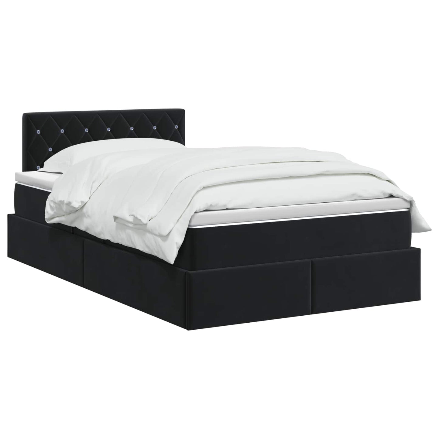 LED Opslagbed met Matras Zwart 120 x 200 cm Fluweel is nu te koop bij PeponiXL, paradijselijk wonen!