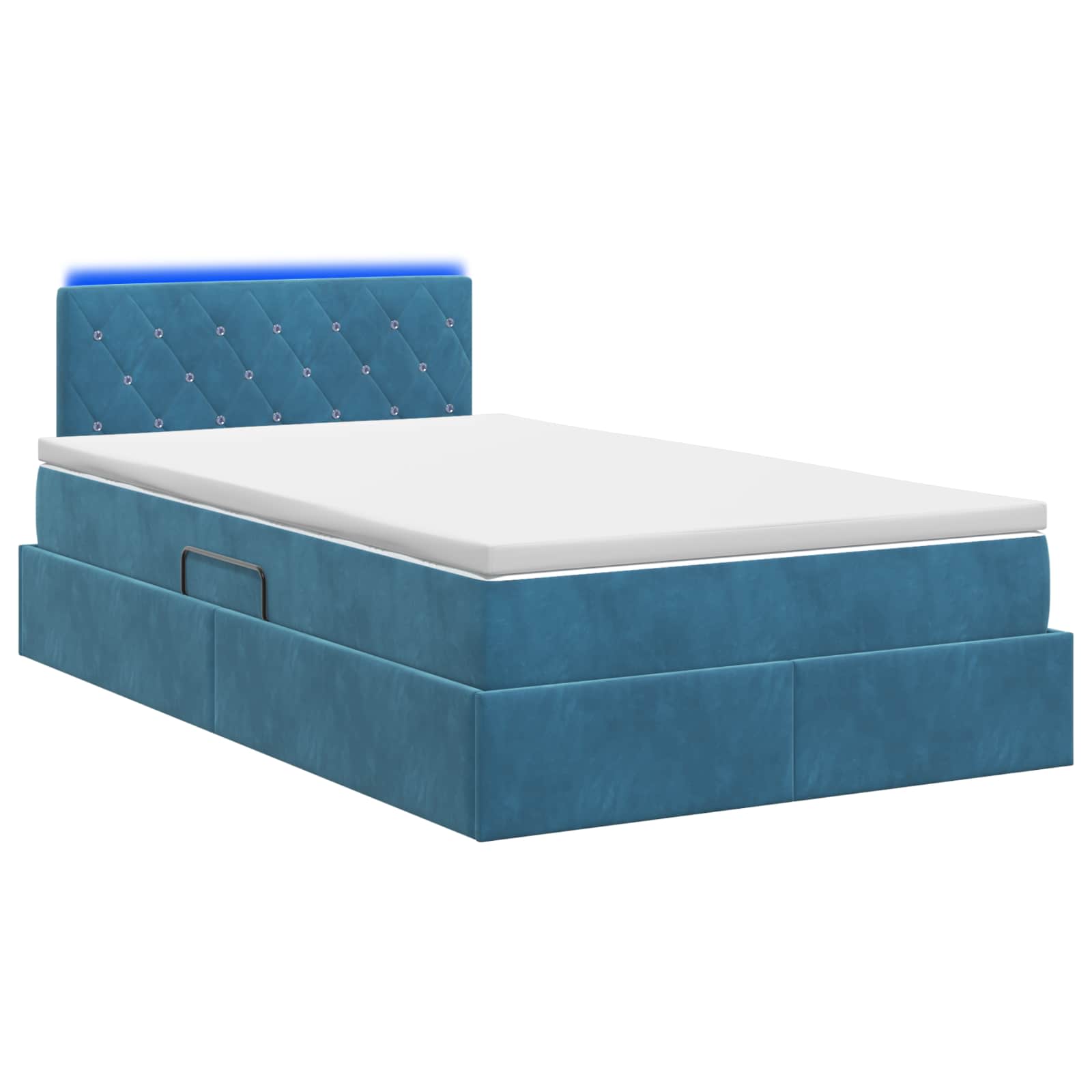 LED Opslagbed met Matras Donkerblauw 120 x 200 cm Fluweel is nu te koop bij PeponiXL, paradijselijk wonen!