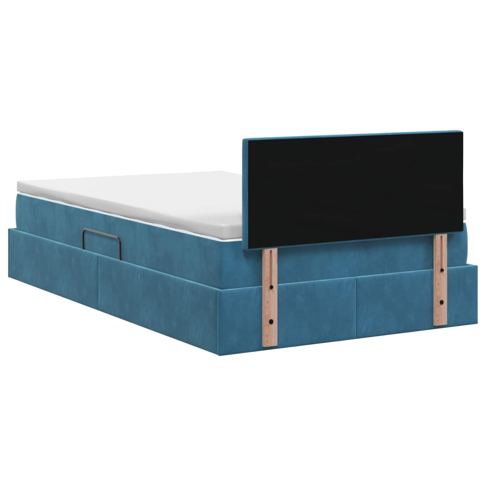 LED Opslagbed met Matras Donkerblauw 120 x 200 cm Fluweel is nu te koop bij PeponiXL, paradijselijk wonen!