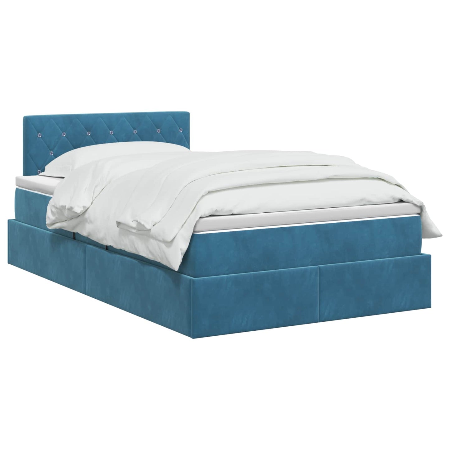 LED Opslagbed met Matras Donkerblauw 120 x 200 cm Fluweel is nu te koop bij PeponiXL, paradijselijk wonen!
