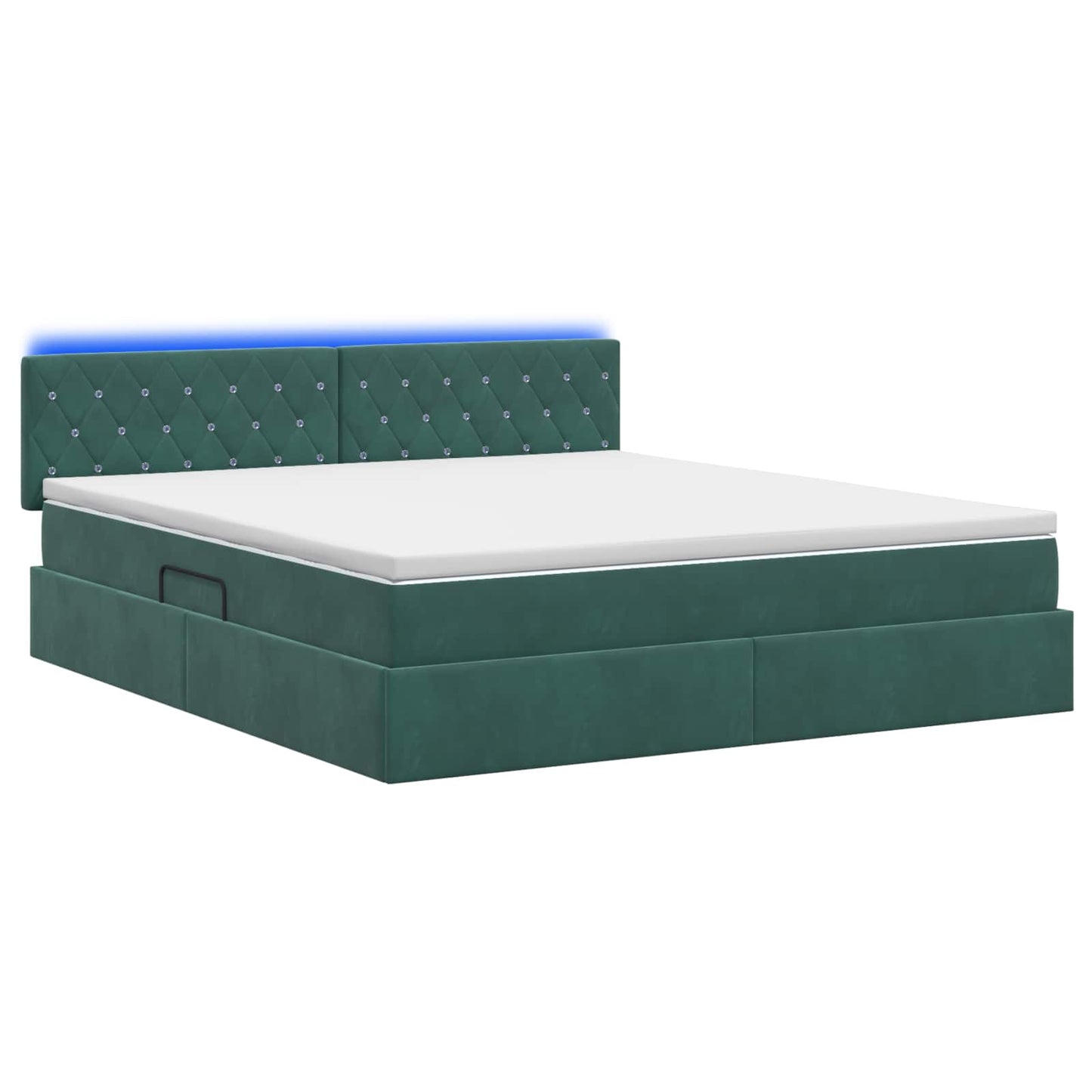 LED Opslagbed met Matras Donkergroen 140 x 190 cm Fluweel is nu te koop bij PeponiXL, paradijselijk wonen!
