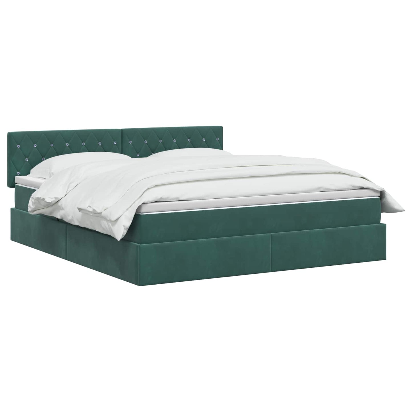 LED Opslagbed met Matras Donkergroen 140 x 190 cm Fluweel is nu te koop bij PeponiXL, paradijselijk wonen!