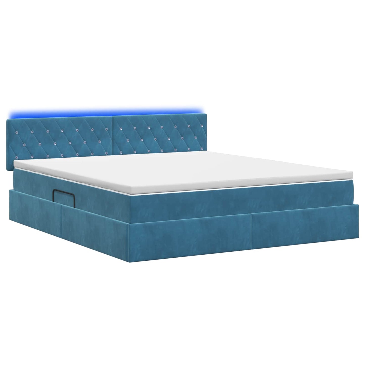 LED Opslagbed met Matras Donkerblauw 140 x 200 cm Fluweel is nu te koop bij PeponiXL, paradijselijk wonen!
