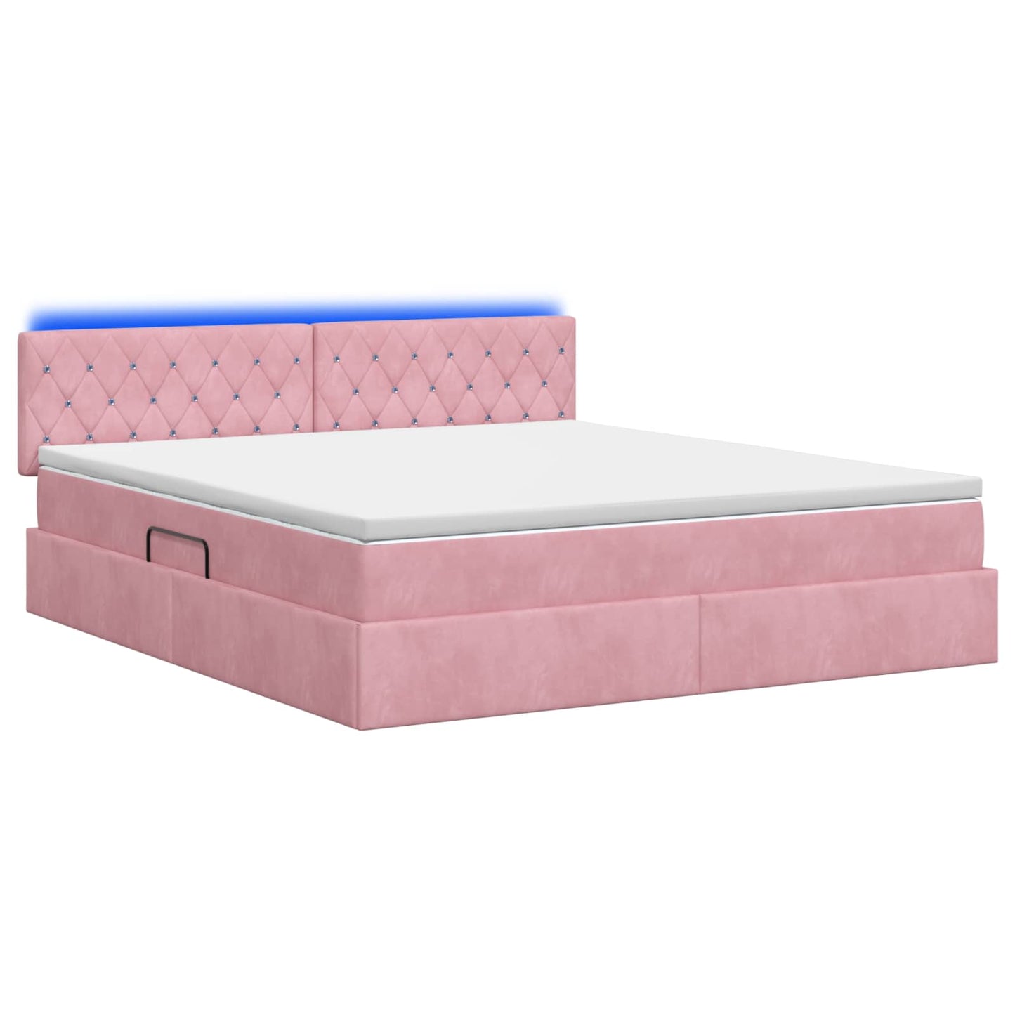LED Opslagbed met Matras Roze 180 x 200 cm Fluweel is nu te koop bij PeponiXL, paradijselijk wonen!
