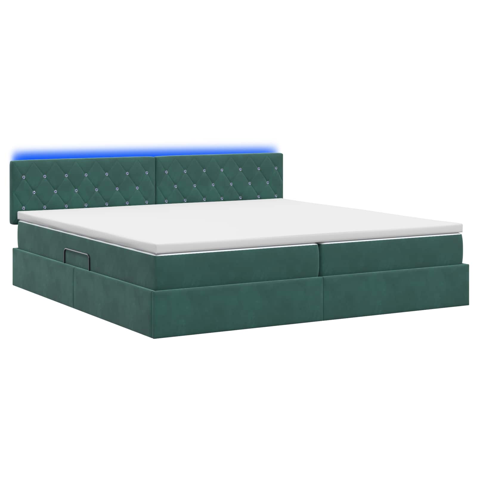 LED Opslagbed met Matras Donkergroen 200 x 200 cm Fluweel is nu te koop bij PeponiXL, paradijselijk wonen!