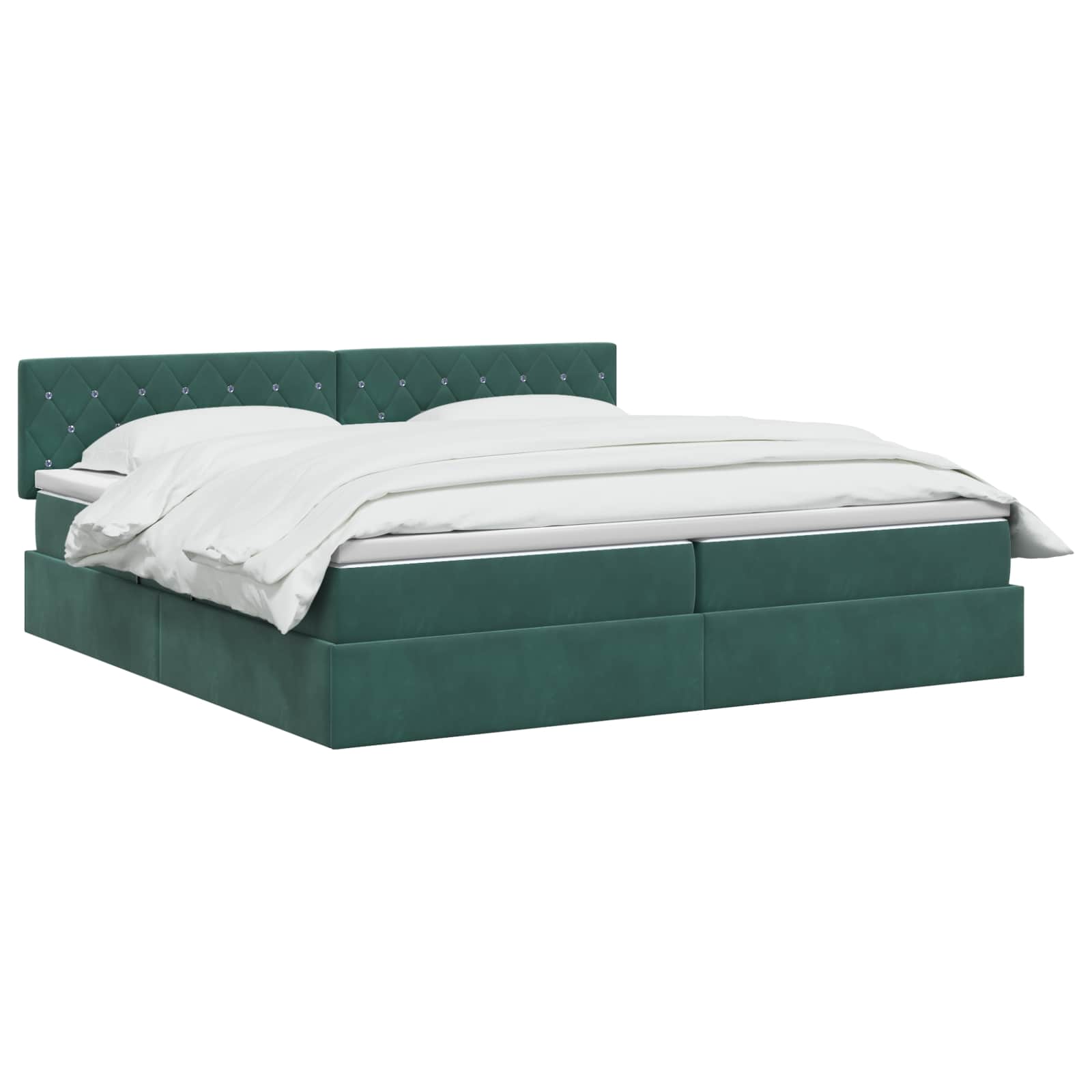 LED Opslagbed met Matras Donkergroen 200 x 200 cm Fluweel is nu te koop bij PeponiXL, paradijselijk wonen!